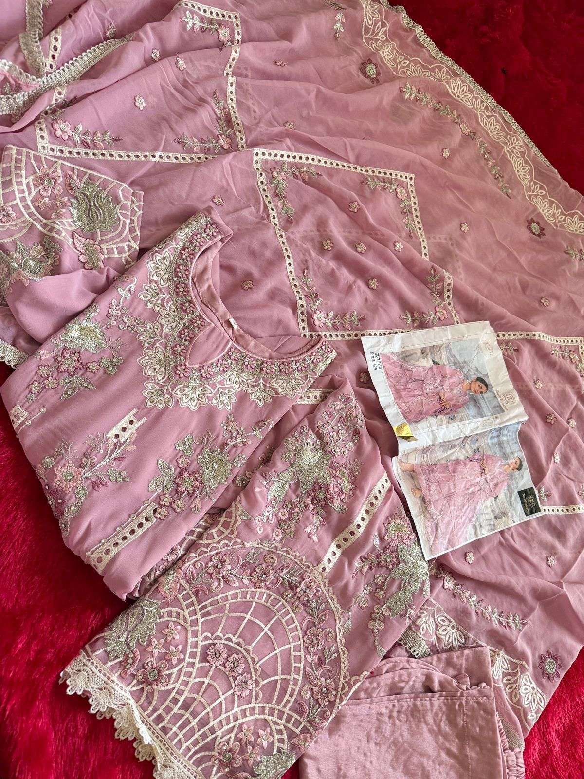 ZIAAZ DESIGNS CODE NO - 638 AMAZING GEORGETTE EMBOIDERED PARTY WEAR SUIT