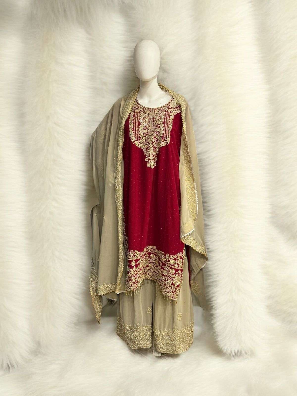 ZIAAZ DESIGNS CODE NO - 663 GEORGETTE BEAUTIFUL HEAVY EMBROIDERED CODING WORK PARTY WEAR SUIT