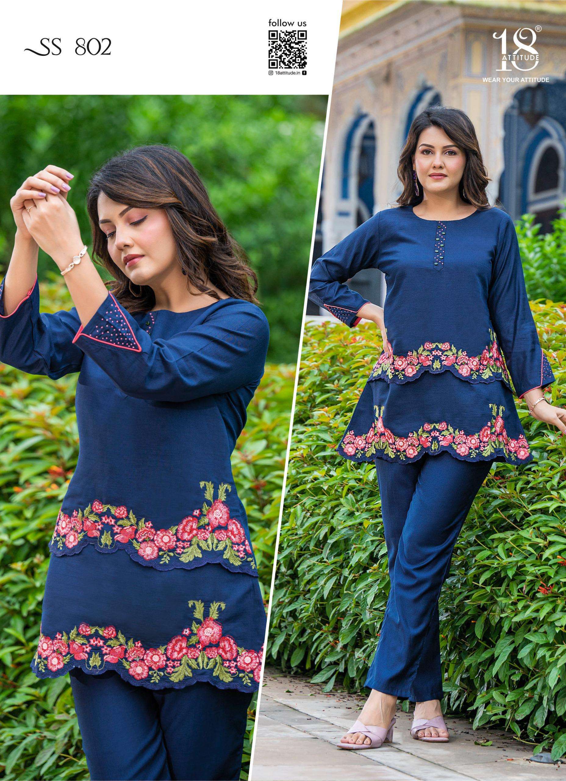 18 ATTITUDE SHO SHAA VOL 8 VISCOSE FANCY STYLISH CO-ORD SET