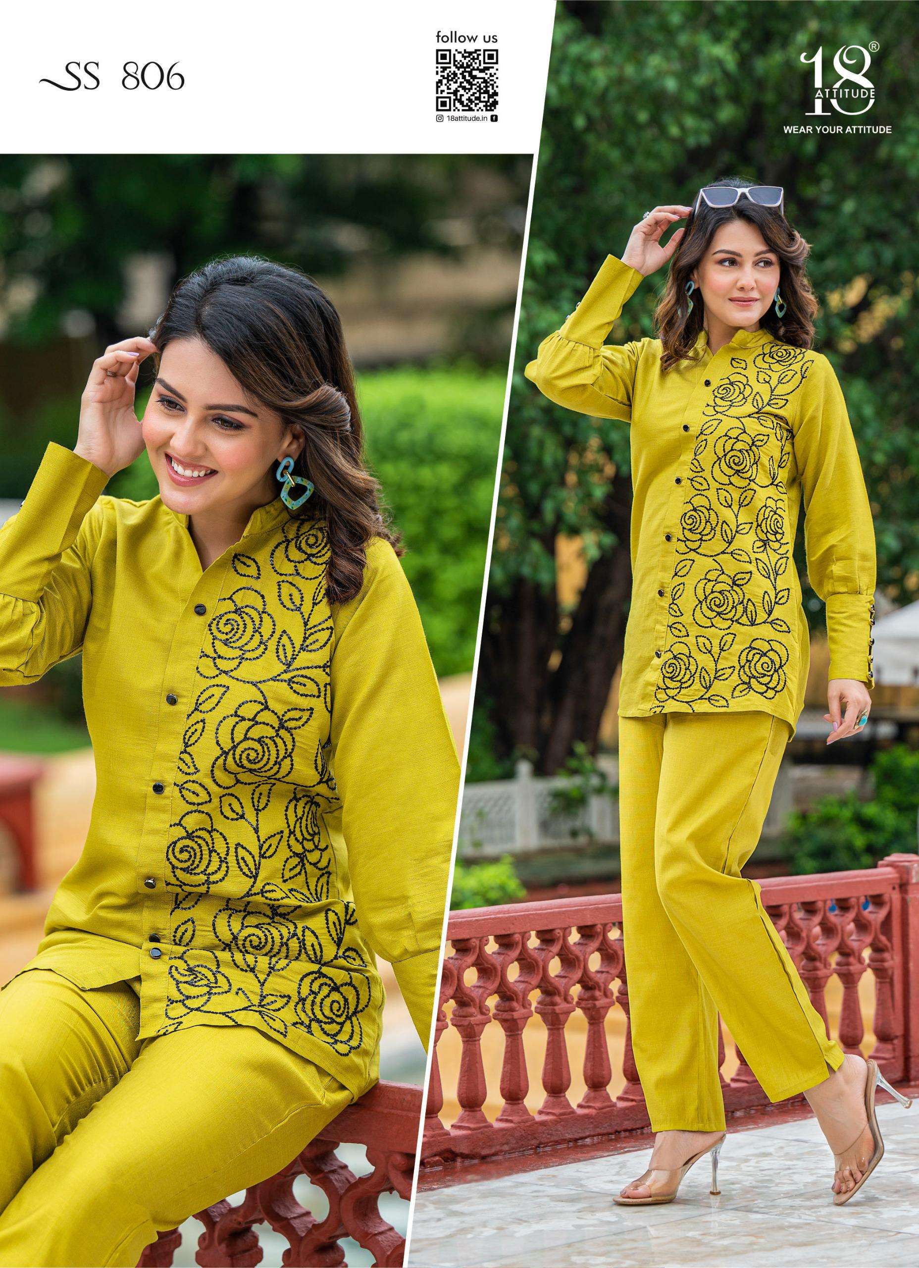 18 ATTITUDE SHO SHAA VOL 8 VISCOSE FANCY STYLISH CO-ORD SET
