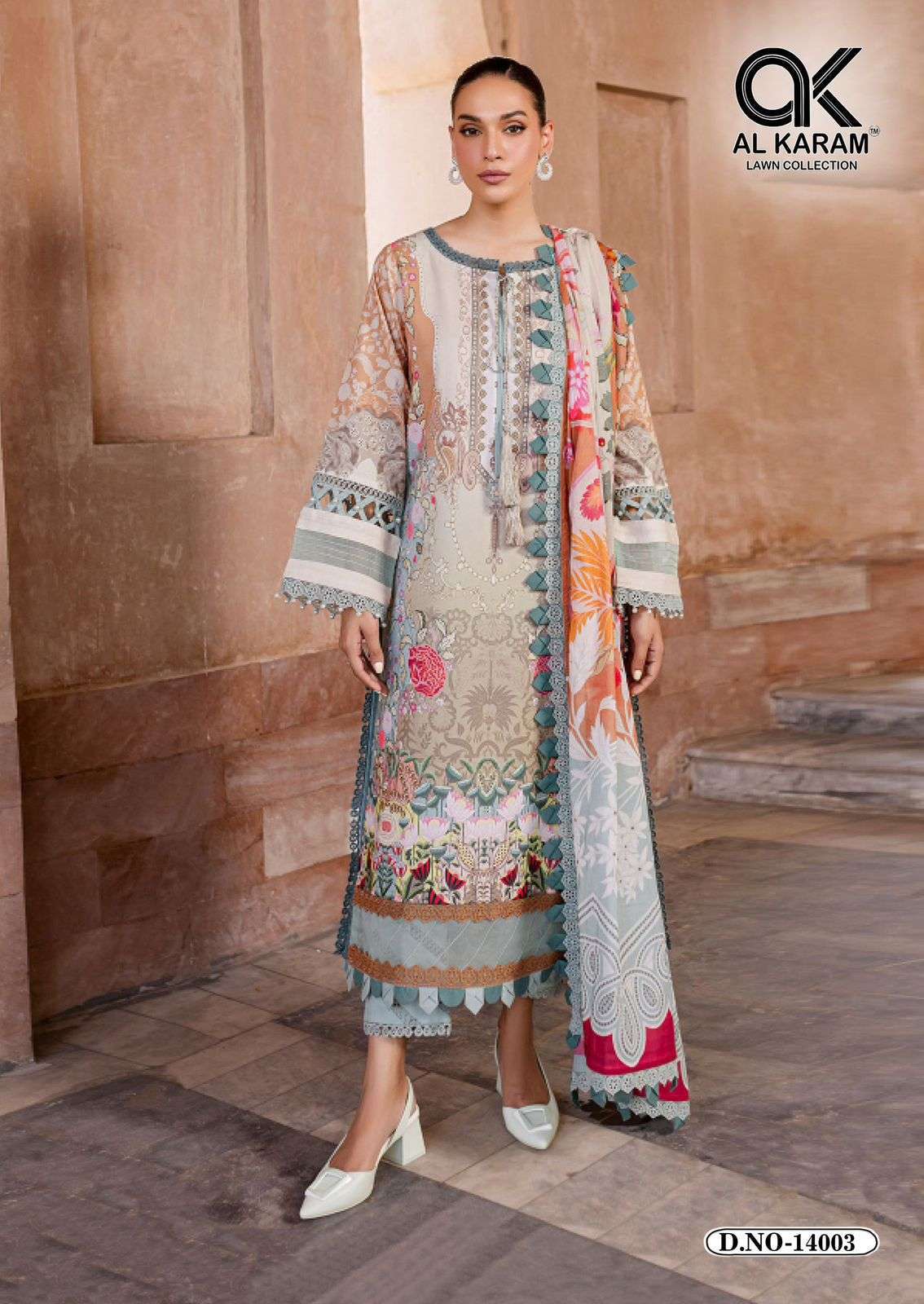 AL KARAM KESARIYA MAGIC IN PRINT VOL 14 COTTON DIGITAL PRINTS SALWAR SUIT