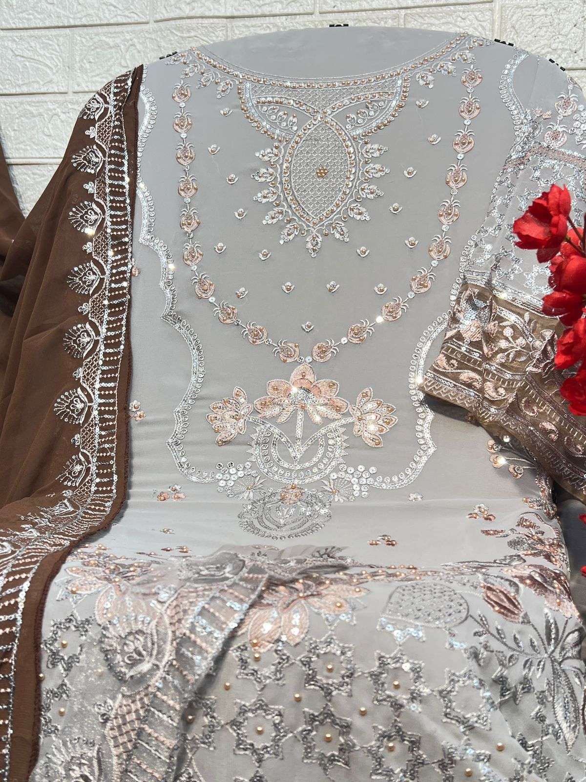 AL KHUSHBU DESIGN NO - 6006-6007-6008 GEORGETTE HEAVY EMBROIDERED PAKISTANI SUIT