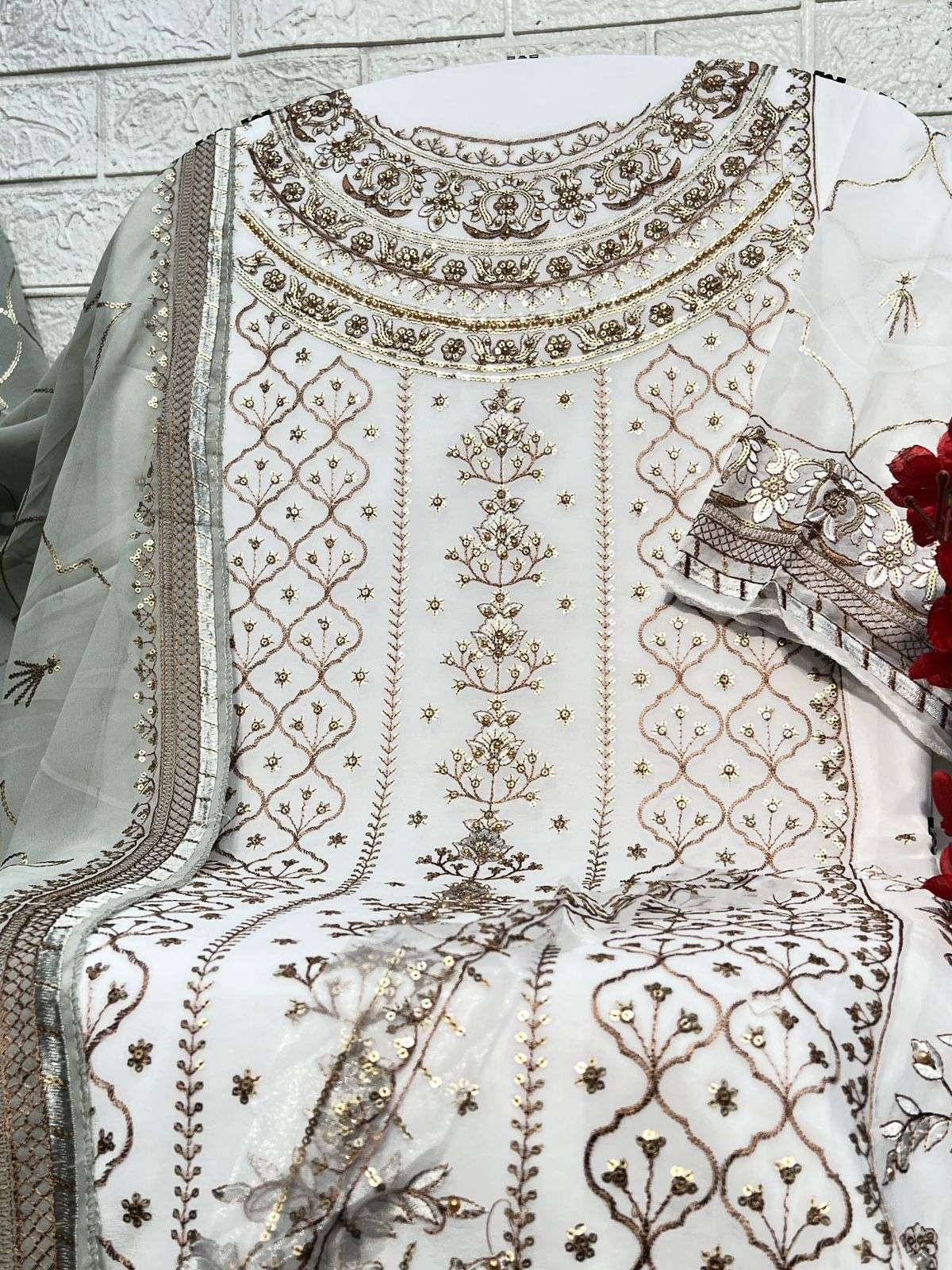 AL KHUSHBU DESIGN NO - 6006-6007-6008 GEORGETTE HEAVY EMBROIDERED PAKISTANI SUIT