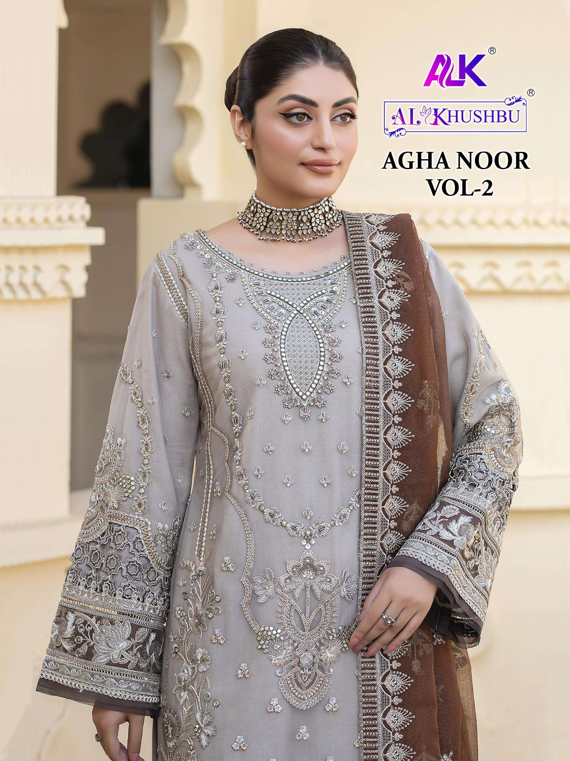 AL KHUSHBU DESIGN NO - 6006-6007-6008 GEORGETTE HEAVY EMBROIDERED PAKISTANI SUIT