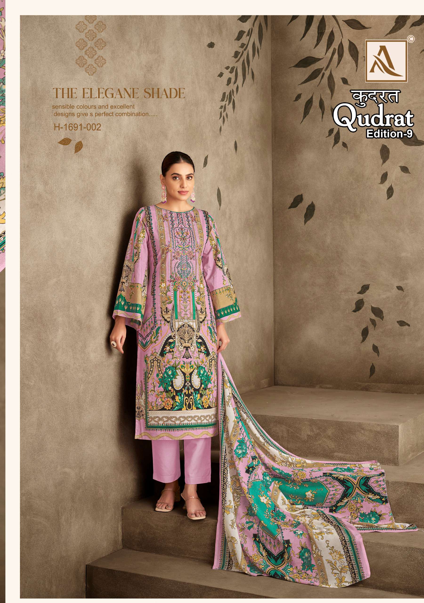 ALOK SUITS QUDRAT EDITION VOL 9 COTTON DIGITAL PRINTS WITH FANCY WORK SUIT