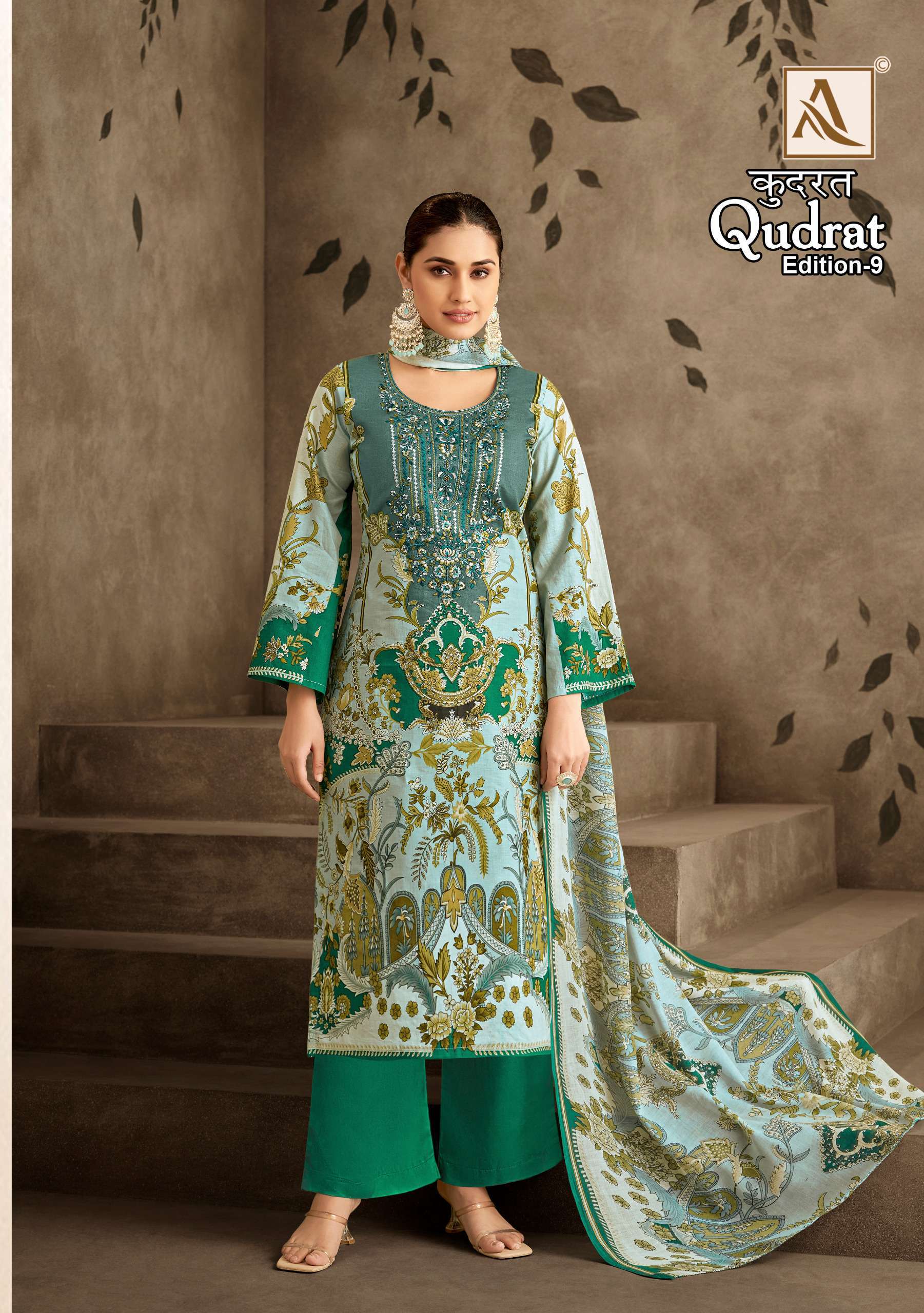 ALOK SUITS QUDRAT EDITION VOL 9 COTTON DIGITAL PRINTS WITH FANCY WORK SUIT