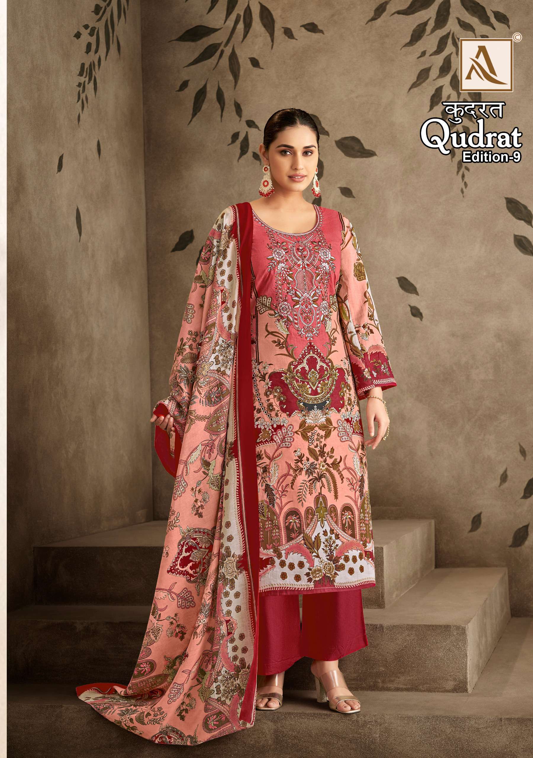 ALOK SUITS QUDRAT EDITION VOL 9 COTTON DIGITAL PRINTS WITH FANCY WORK SUIT