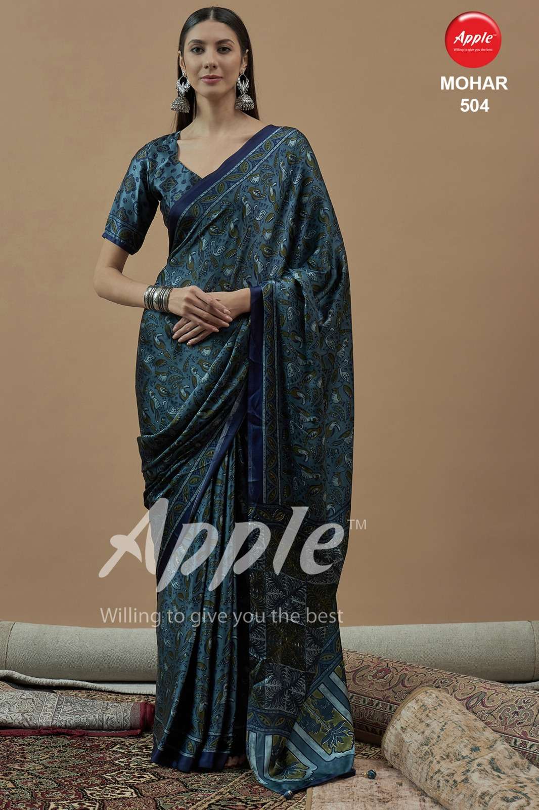 APPLE MOHAR VOL 5 SATIN PRINTED SAREE