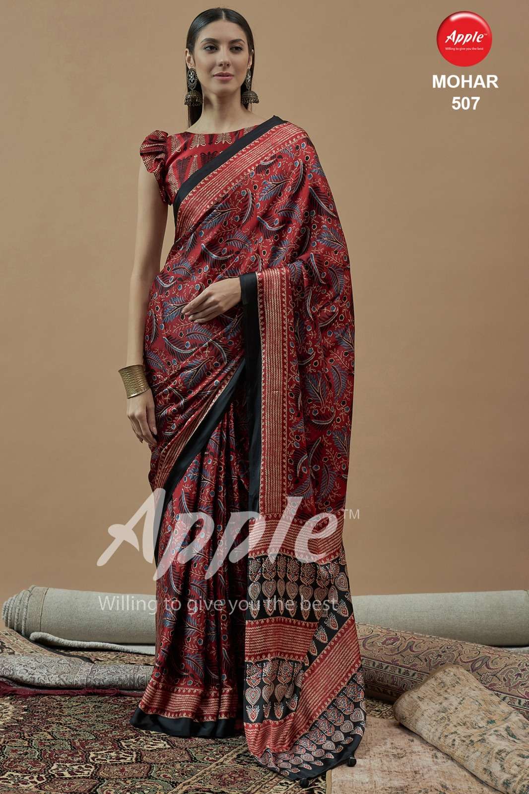APPLE MOHAR VOL 5 SATIN PRINTED SAREE