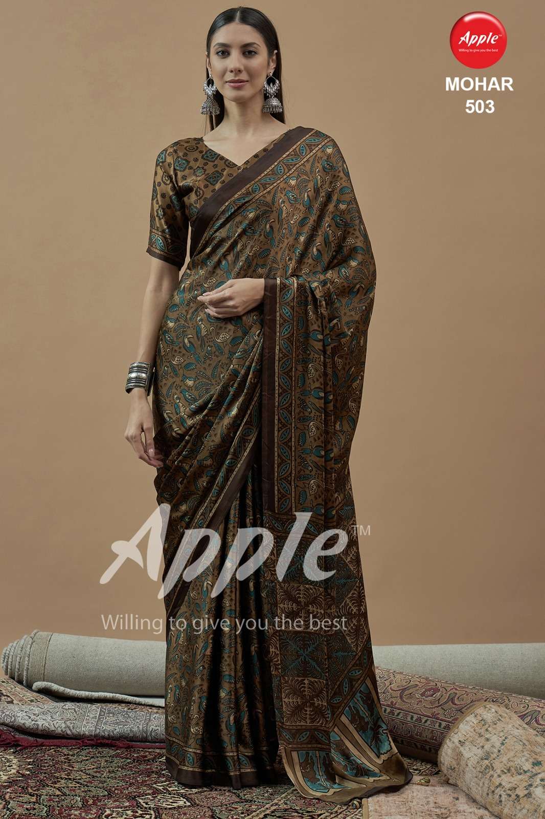 APPLE MOHAR VOL 5 SATIN PRINTED SAREE