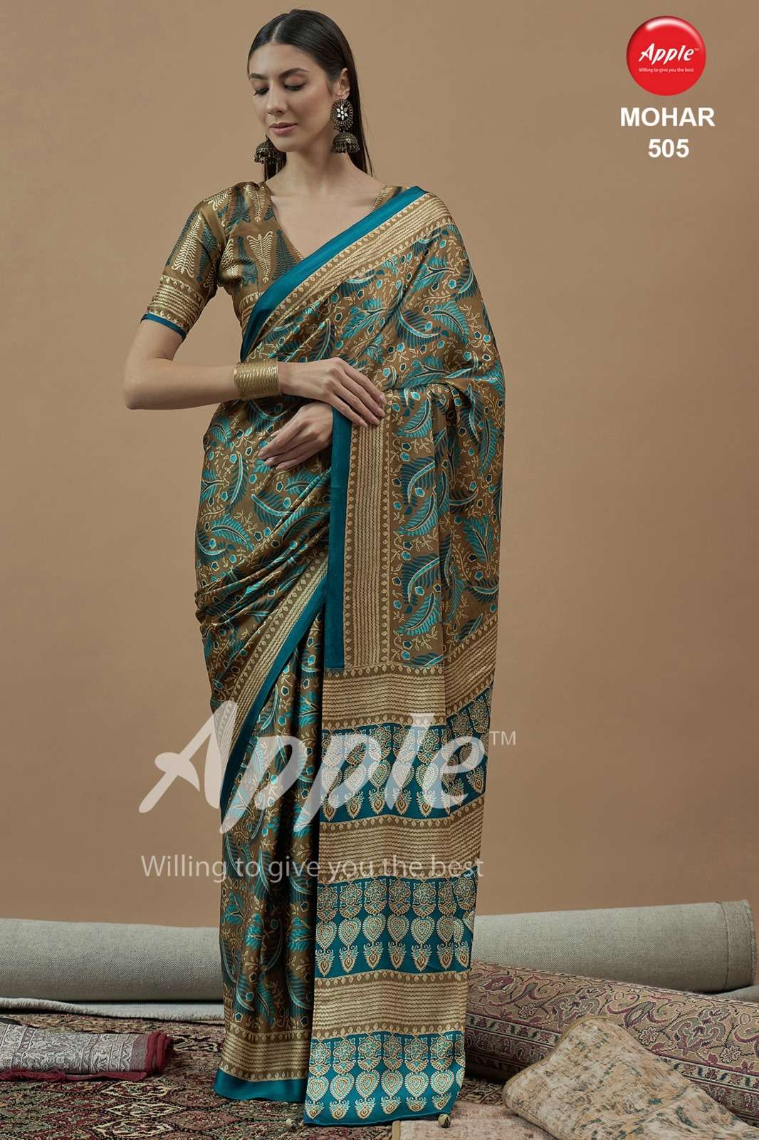 APPLE MOHAR VOL 5 SATIN PRINTED SAREE