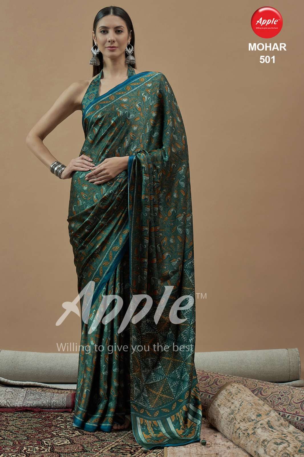 APPLE MOHAR VOL 5 SATIN PRINTED SAREE