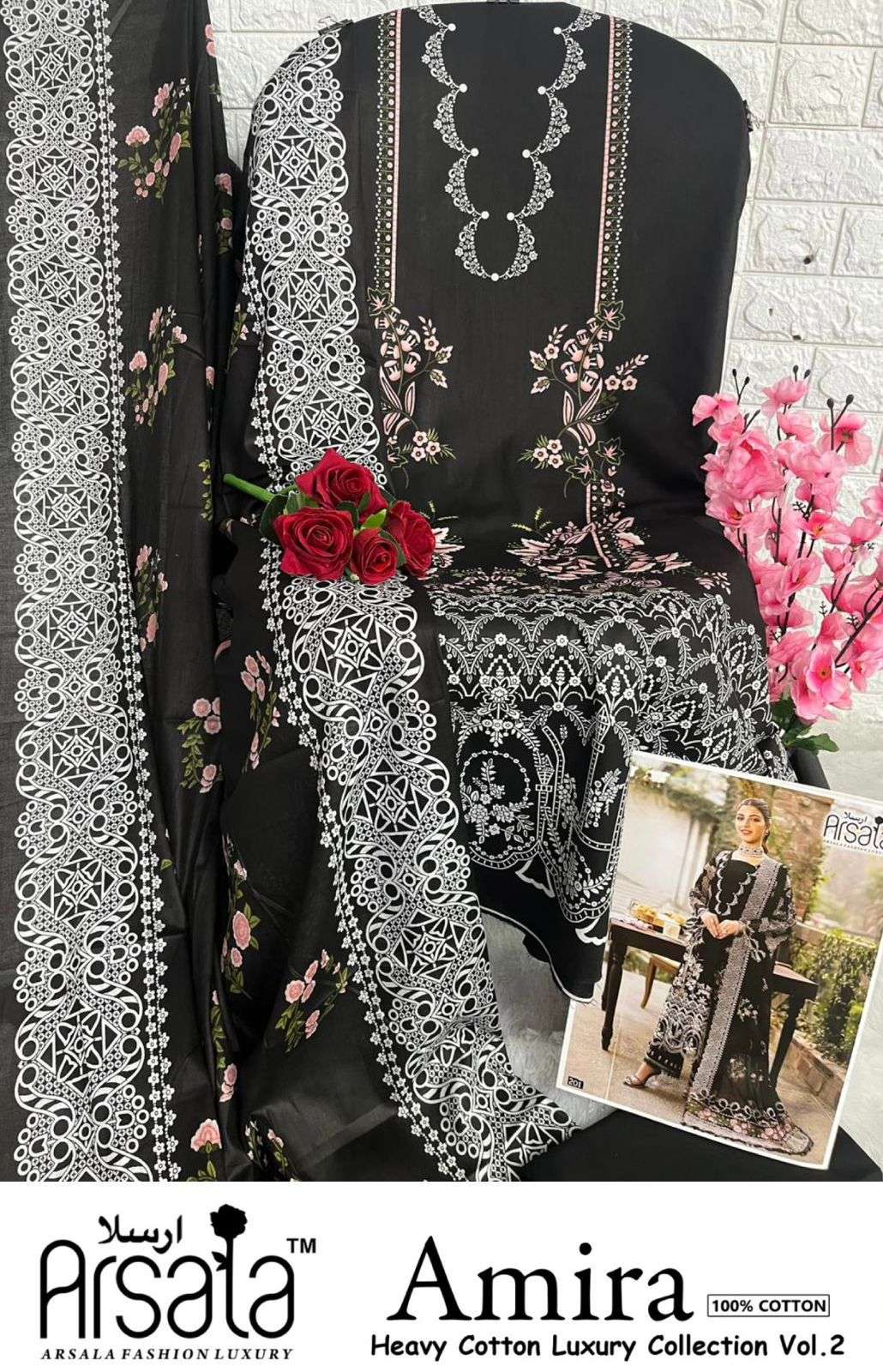 ARSALA FASHION AMIRA HEAVY COTTON LUXURY COLLECTION VOL 2 LAWN COTTON SUIT