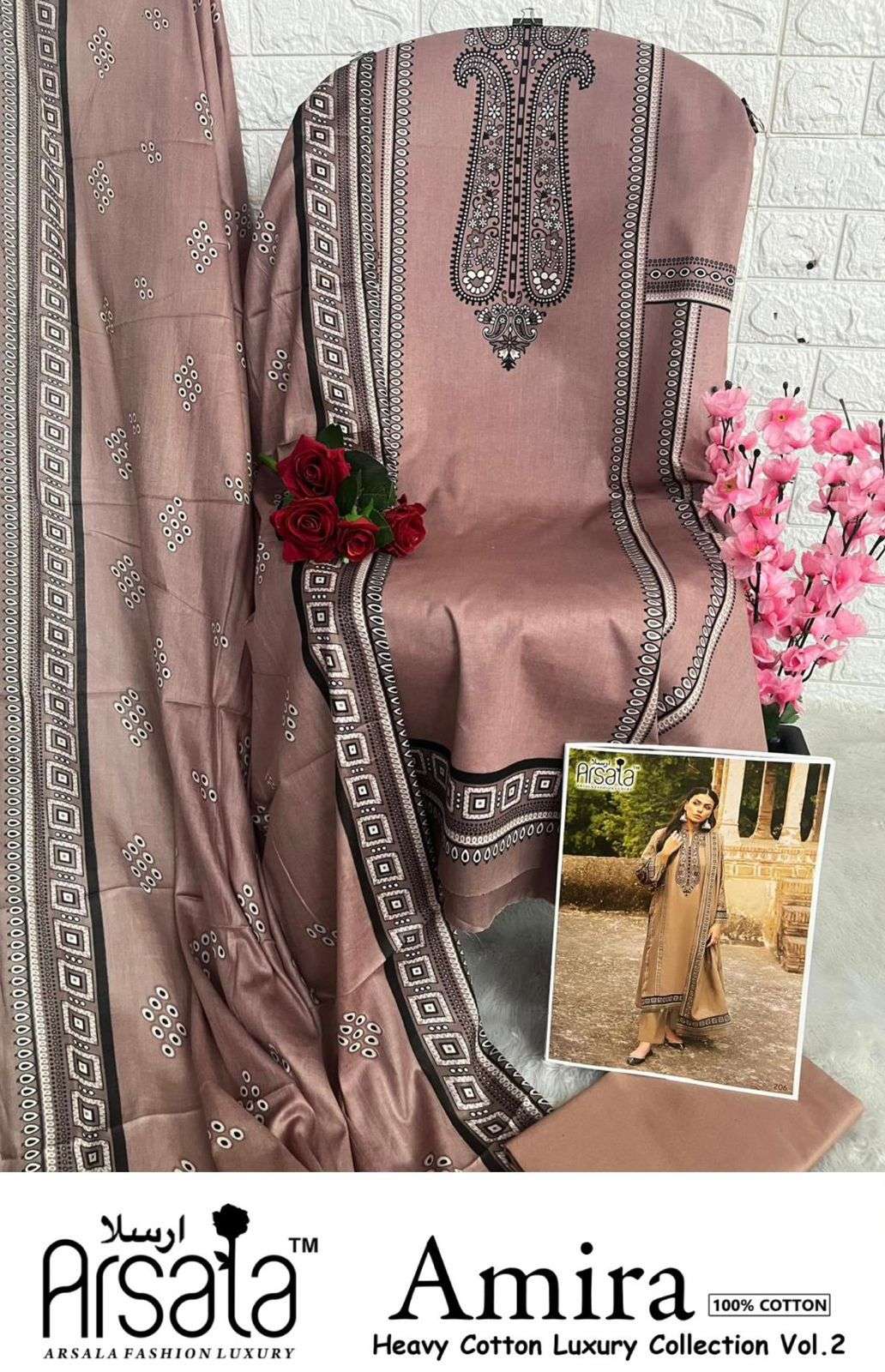 ARSALA FASHION AMIRA HEAVY COTTON LUXURY COLLECTION VOL 2 LAWN COTTON SUIT
