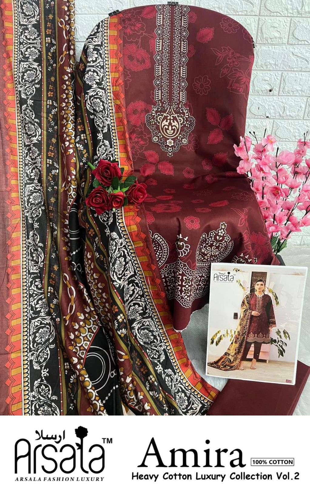 ARSALA FASHION AMIRA HEAVY COTTON LUXURY COLLECTION VOL 2 LAWN COTTON SUIT