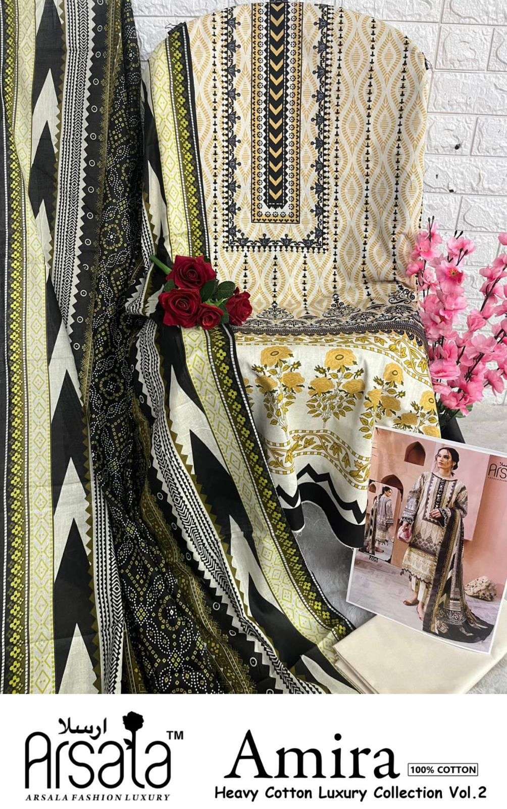 ARSALA FASHION AMIRA HEAVY COTTON LUXURY COLLECTION VOL 2 LAWN COTTON SUIT