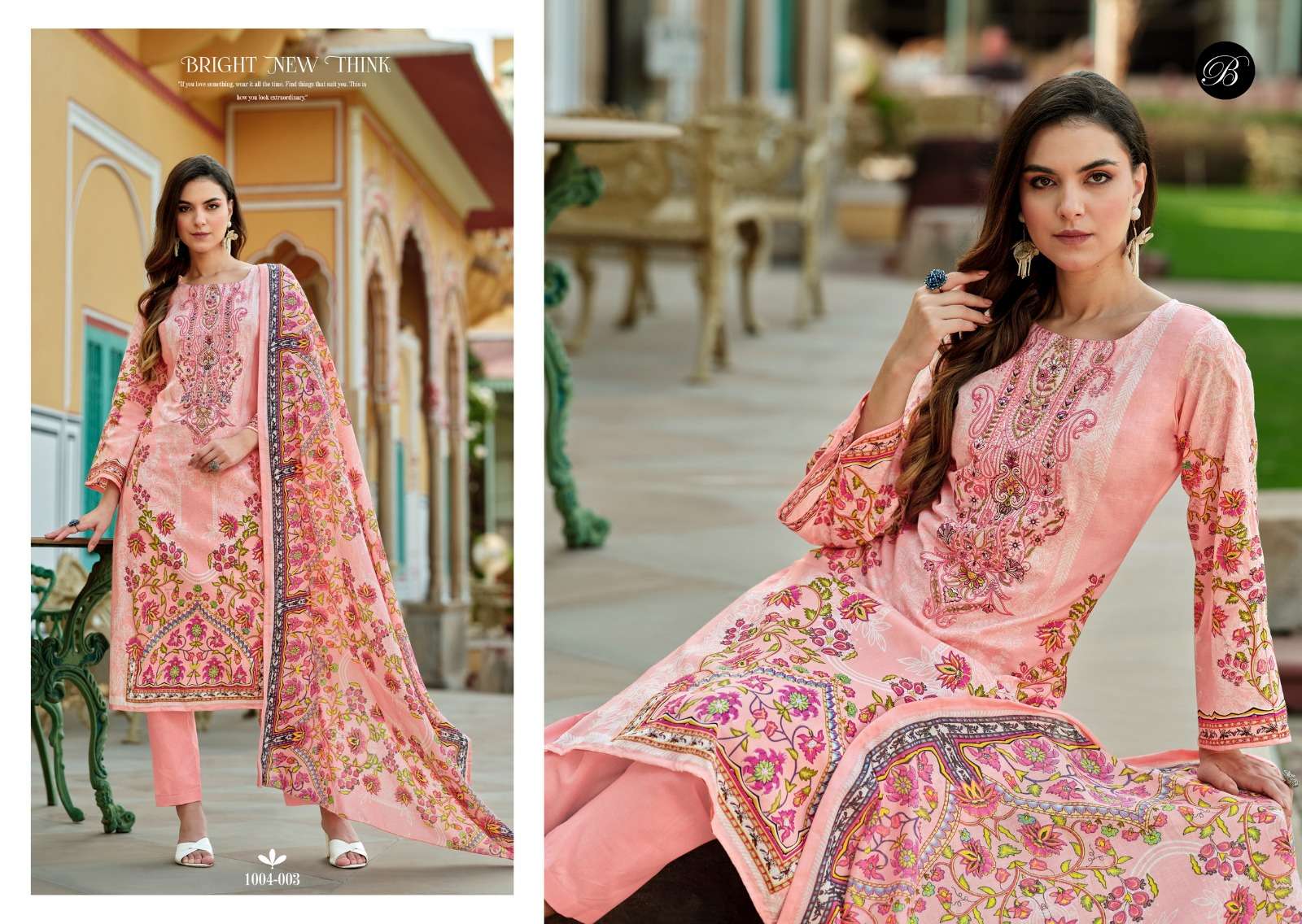 BELLIZA DESIGNER STUDIO NAIRA VOL 83 COTTON DIGITAL PRINTS WITH FANCY WORK SUIT