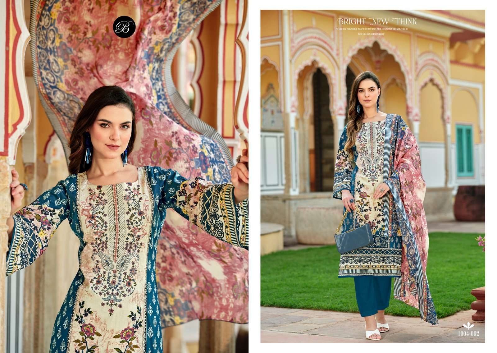 BELLIZA DESIGNER STUDIO NAIRA VOL 83 COTTON DIGITAL PRINTS WITH FANCY WORK SUIT