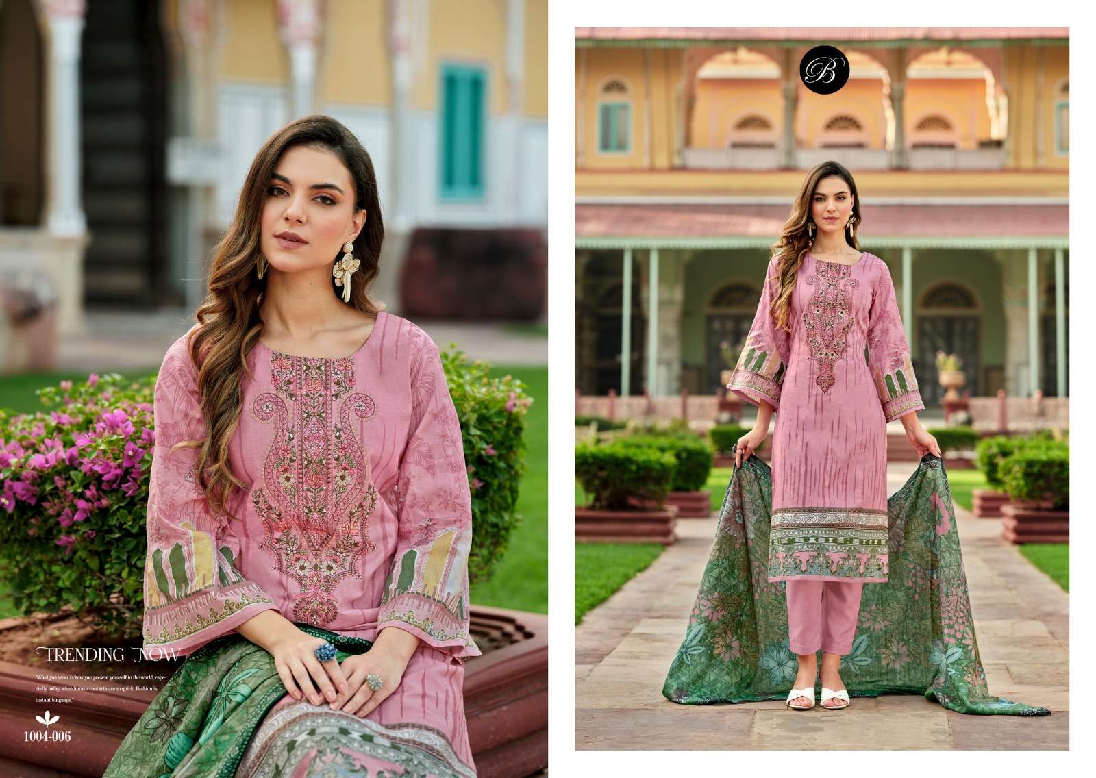 BELLIZA DESIGNER STUDIO NAIRA VOL 83 COTTON DIGITAL PRINTS WITH FANCY WORK SUIT
