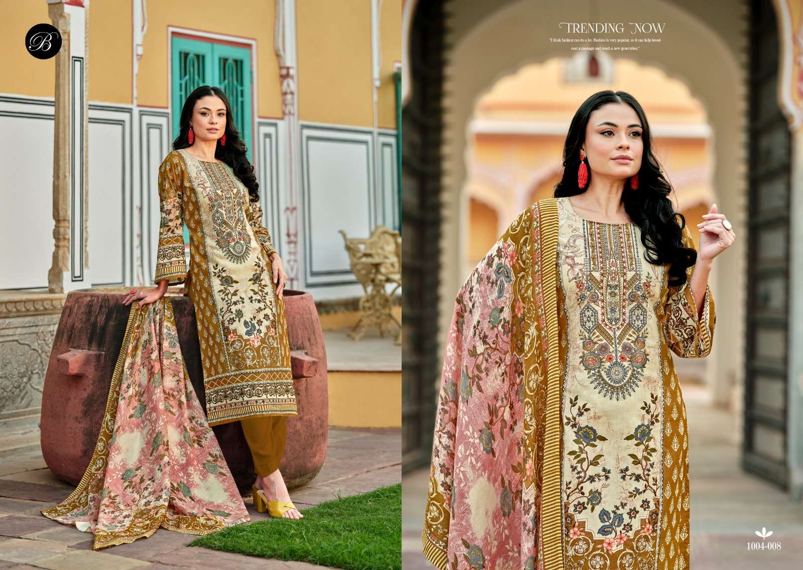 BELLIZA DESIGNER STUDIO NAIRA VOL 83 COTTON DIGITAL PRINTS WITH FANCY WORK SUIT