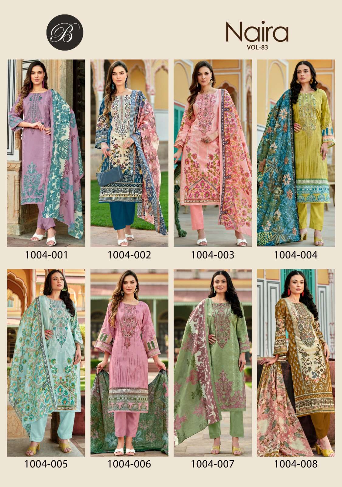 BELLIZA DESIGNER STUDIO NAIRA VOL 83 COTTON DIGITAL PRINTS WITH FANCY WORK SUIT