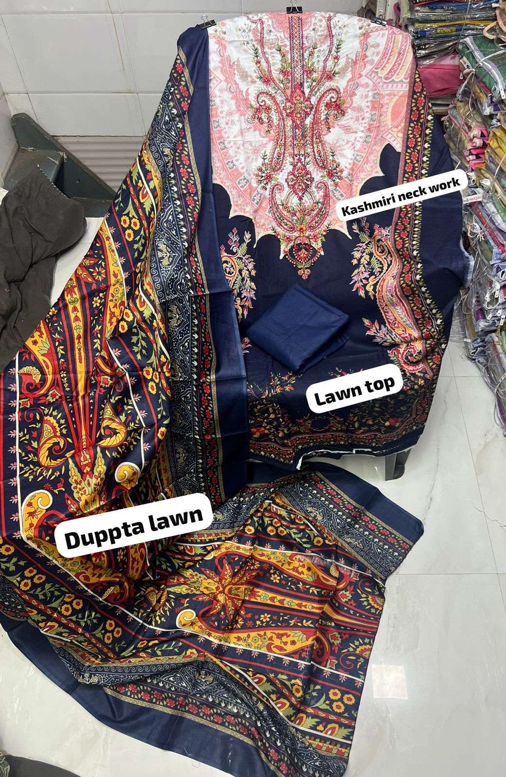 BIN SAEED  EMBROIDERED COLLECTION LAWN COTTON FANCY WORK SUIT