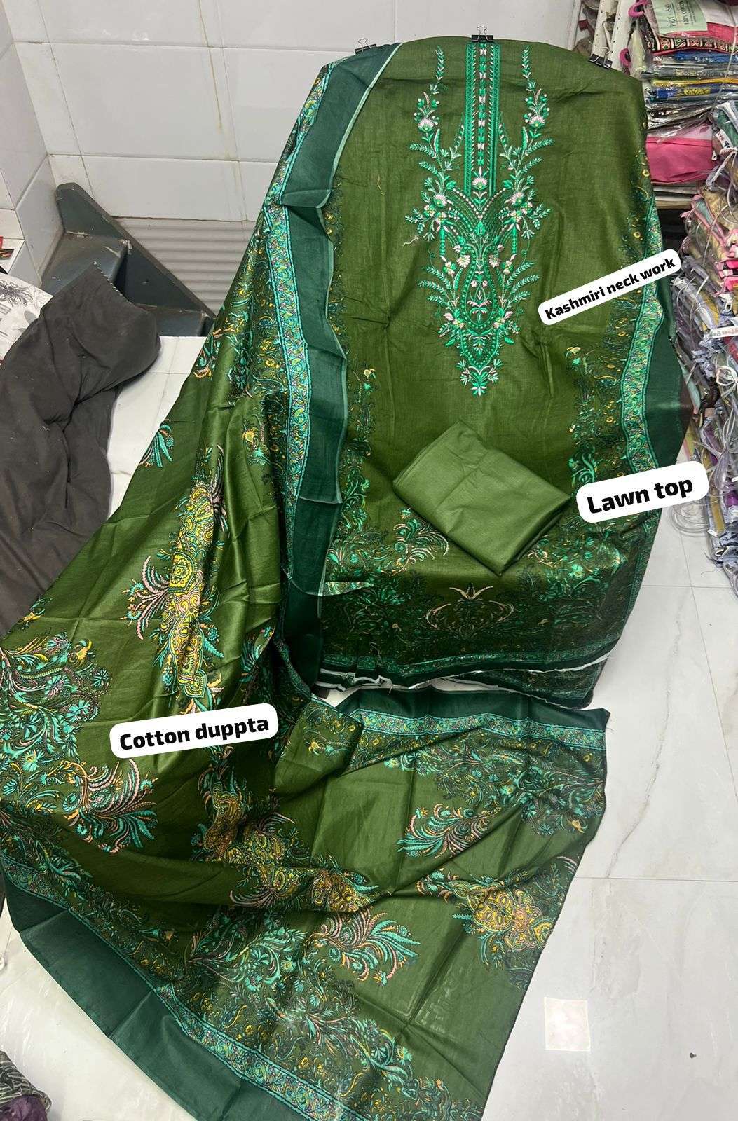 BIN SAEED  EMBROIDERED COLLECTION LAWN COTTON FANCY WORK SUIT