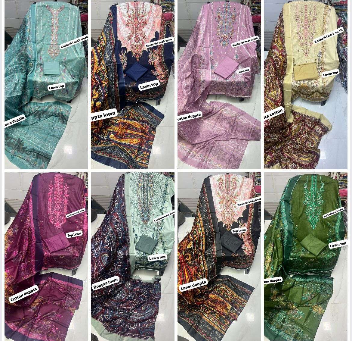 BIN SAEED  EMBROIDERED COLLECTION LAWN COTTON FANCY WORK SUIT