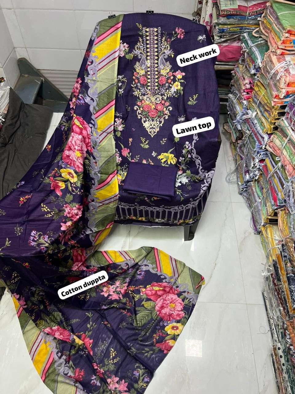 BIN SAEED EMBROIDERED COLLECTION VOL 2 LAWN COTTON FANCY EMBROIDERIES WORK SUIT