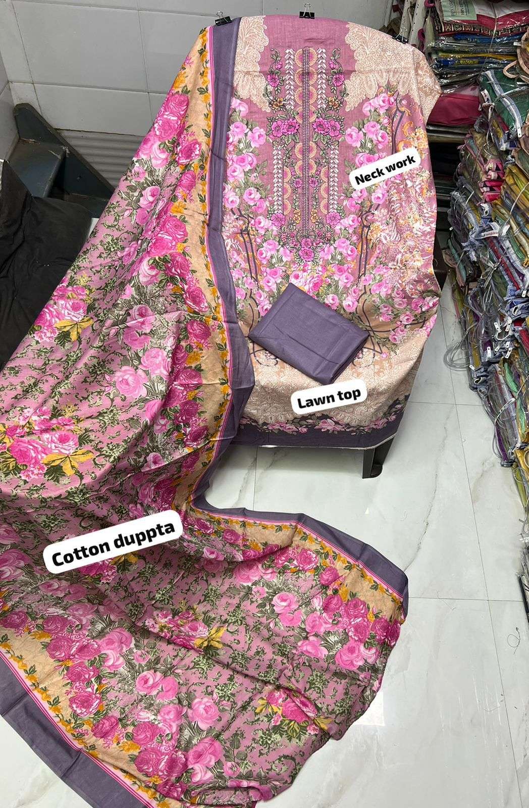 BIN SAEED EMBROIDERED COLLECTION VOL 2 LAWN COTTON FANCY EMBROIDERIES WORK SUIT