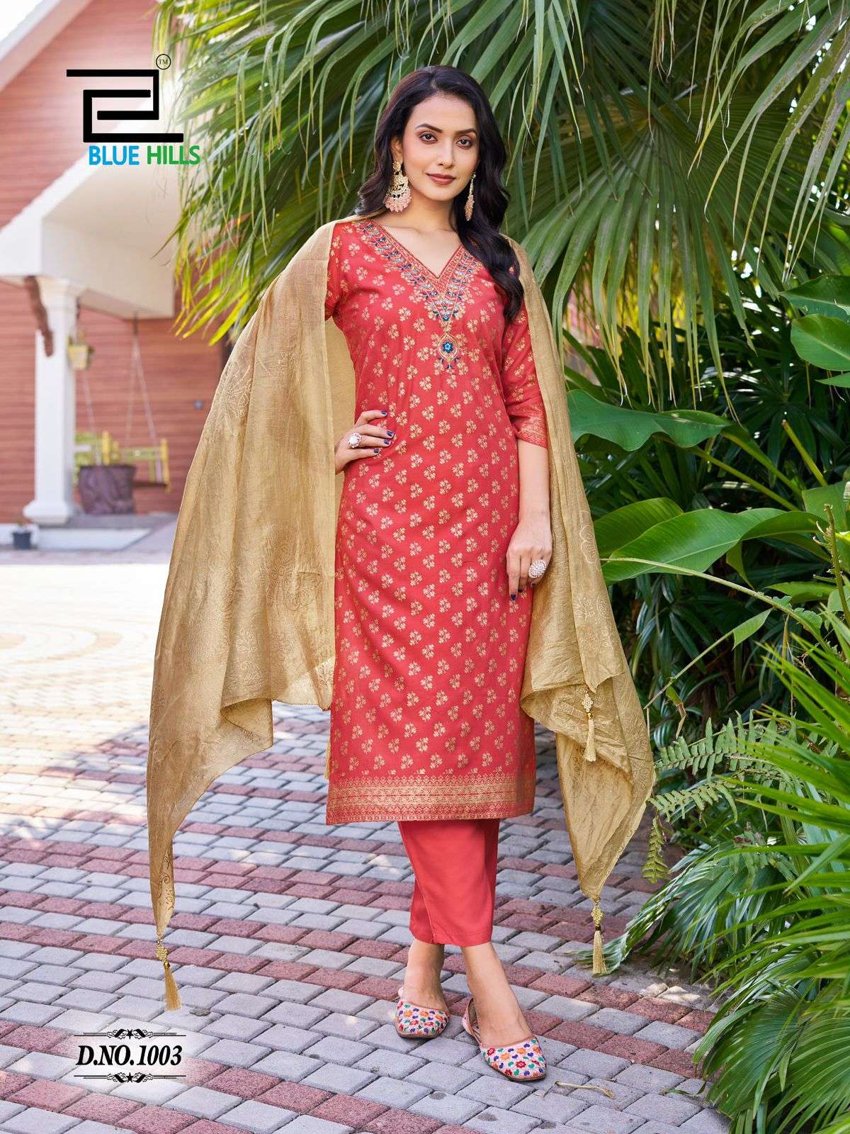BLUE HILLS LAKSHMI RAYON FOIL PRINT FANCY LADIES KURTI COMBO SET 