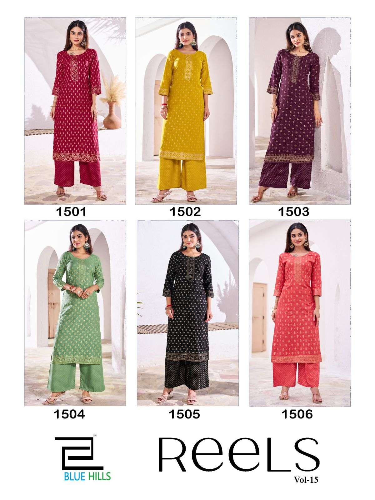 BLUE HILLS REELS VOL 5 RAYON FANCY KURTI WITH PLAZZO SET