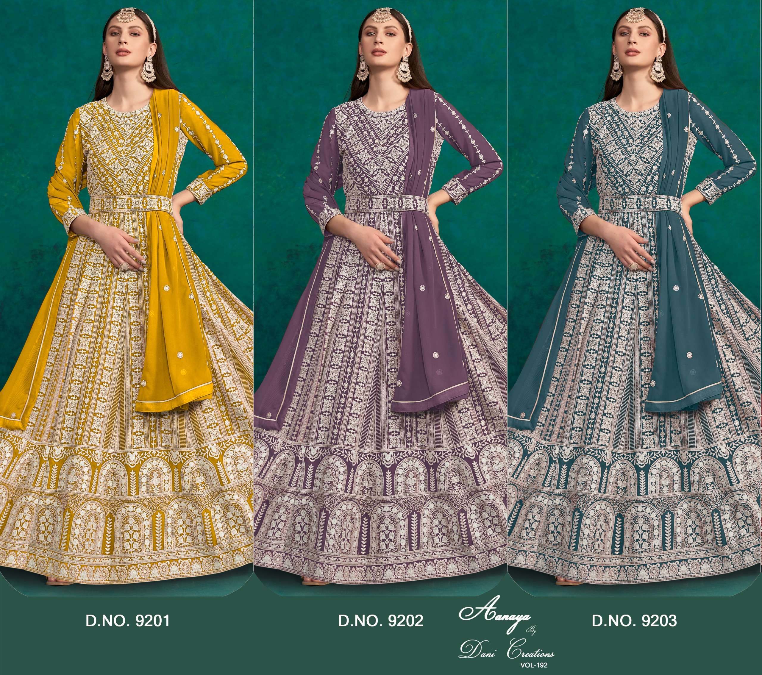 DANI CREATION AANAYA 9200 SERIES GEORGETTE HEAVY DESIGNER ANARKALI GOWN DRESS