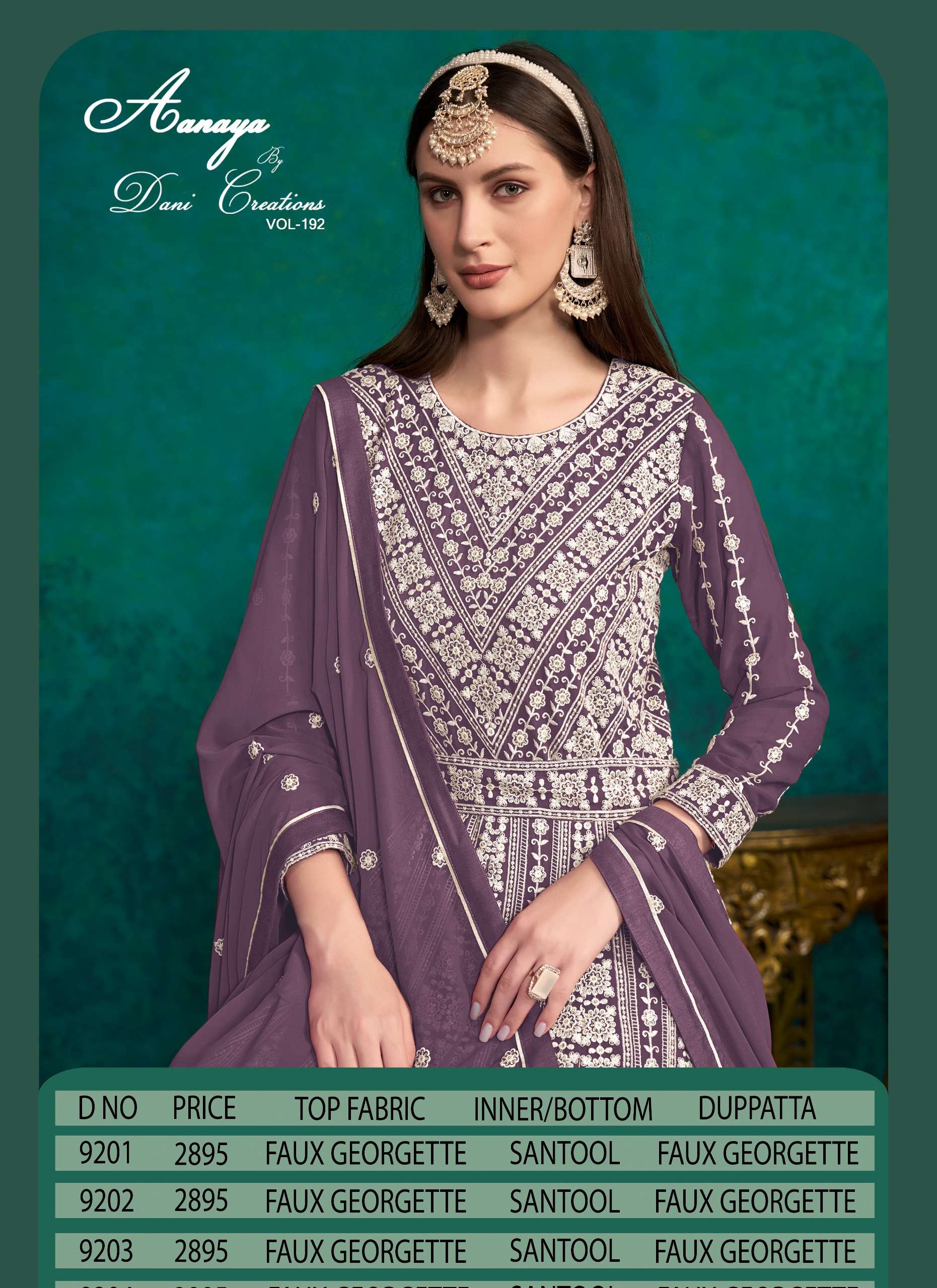DANI CREATION AANAYA 9200 SERIES GEORGETTE HEAVY DESIGNER ANARKALI GOWN DRESS