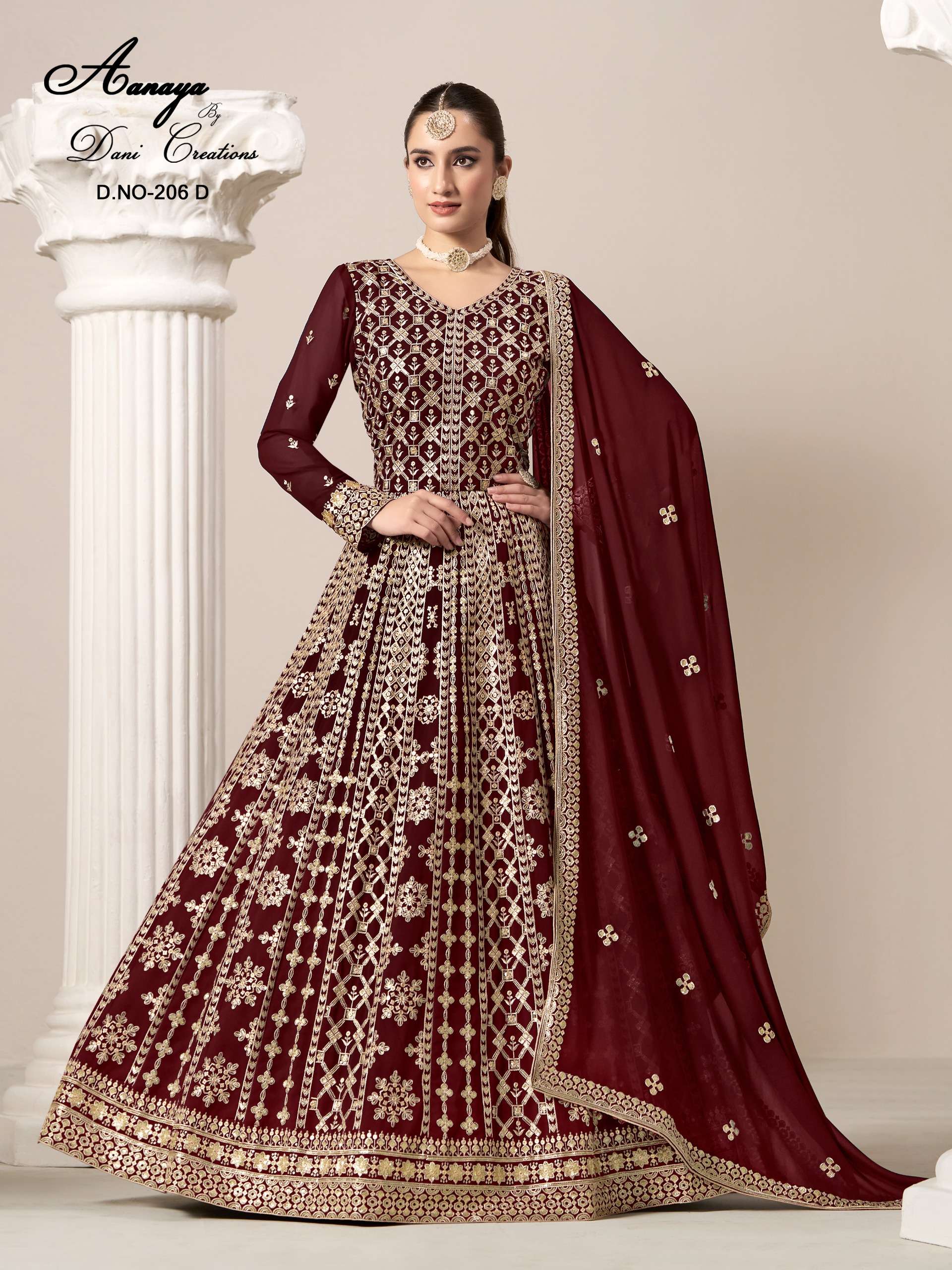 DANI CREATION AANAYA VOL 206 GEORGETTE HEAVY DESIGNER WEDDING WEAR DRESS