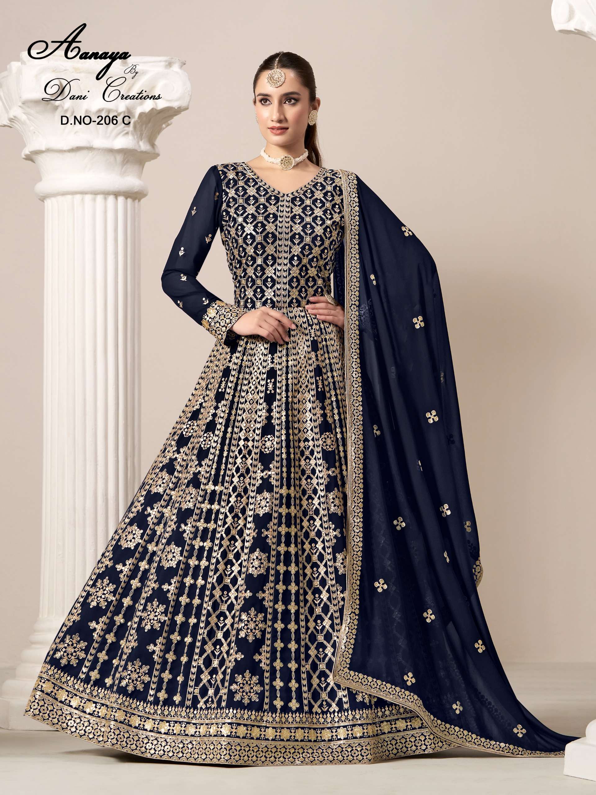 DANI CREATION AANAYA VOL 206 GEORGETTE HEAVY DESIGNER WEDDING WEAR DRESS