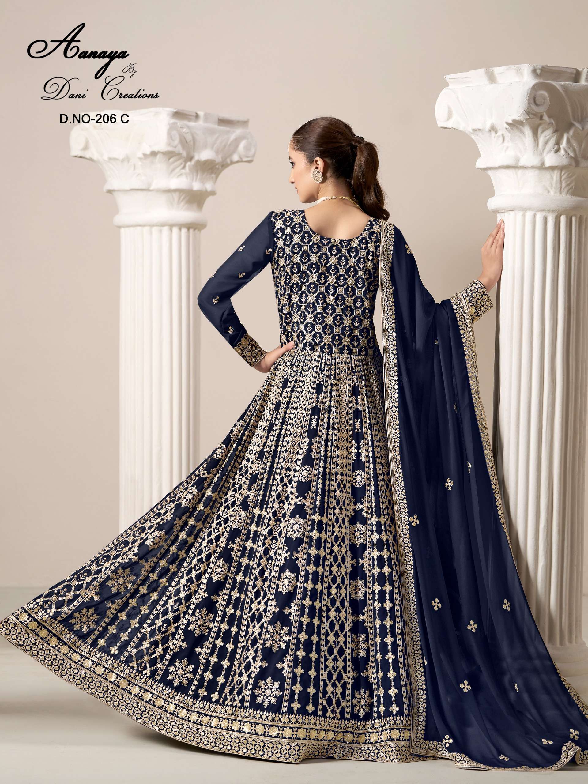 DANI CREATION AANAYA VOL 206 GEORGETTE HEAVY DESIGNER WEDDING WEAR DRESS