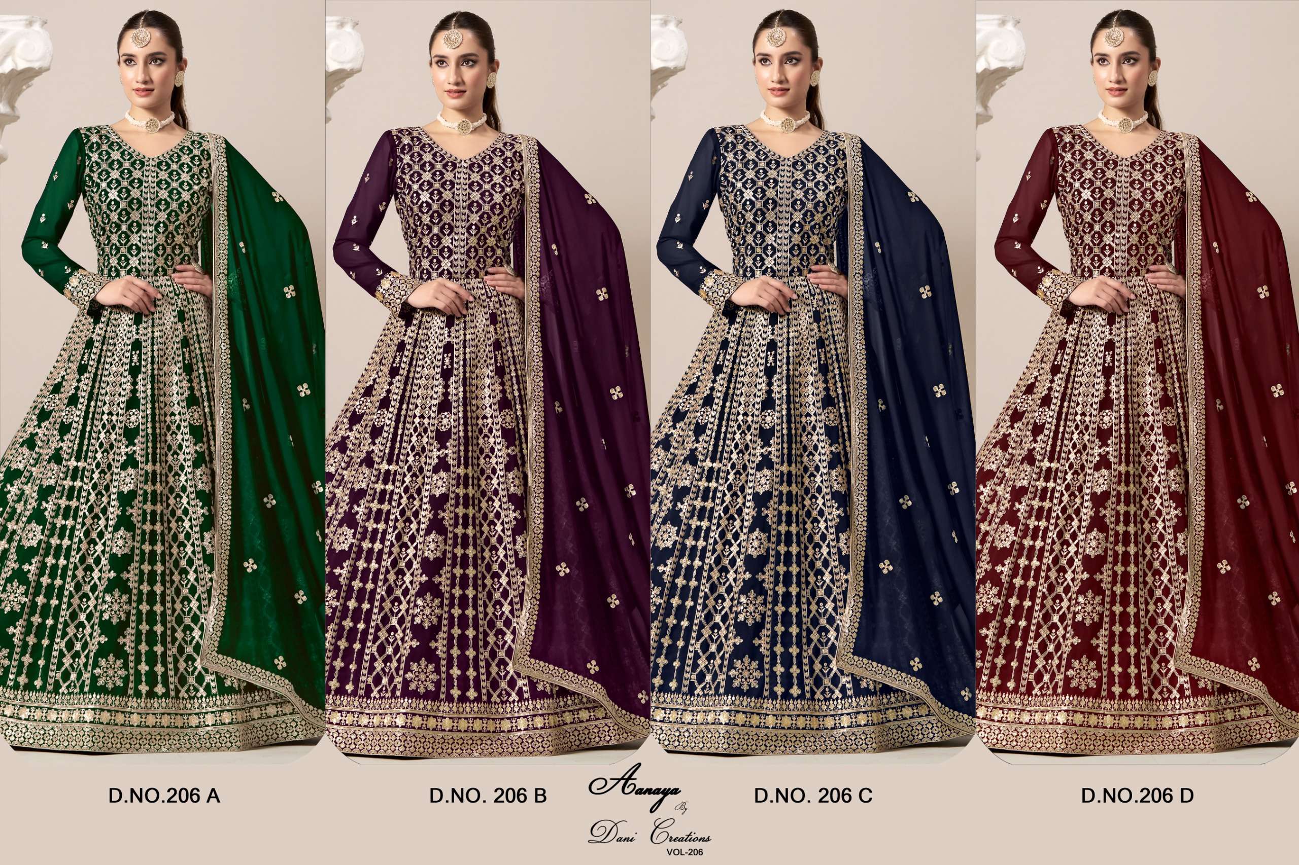 DANI CREATION AANAYA VOL 206 GEORGETTE HEAVY DESIGNER WEDDING WEAR DRESS