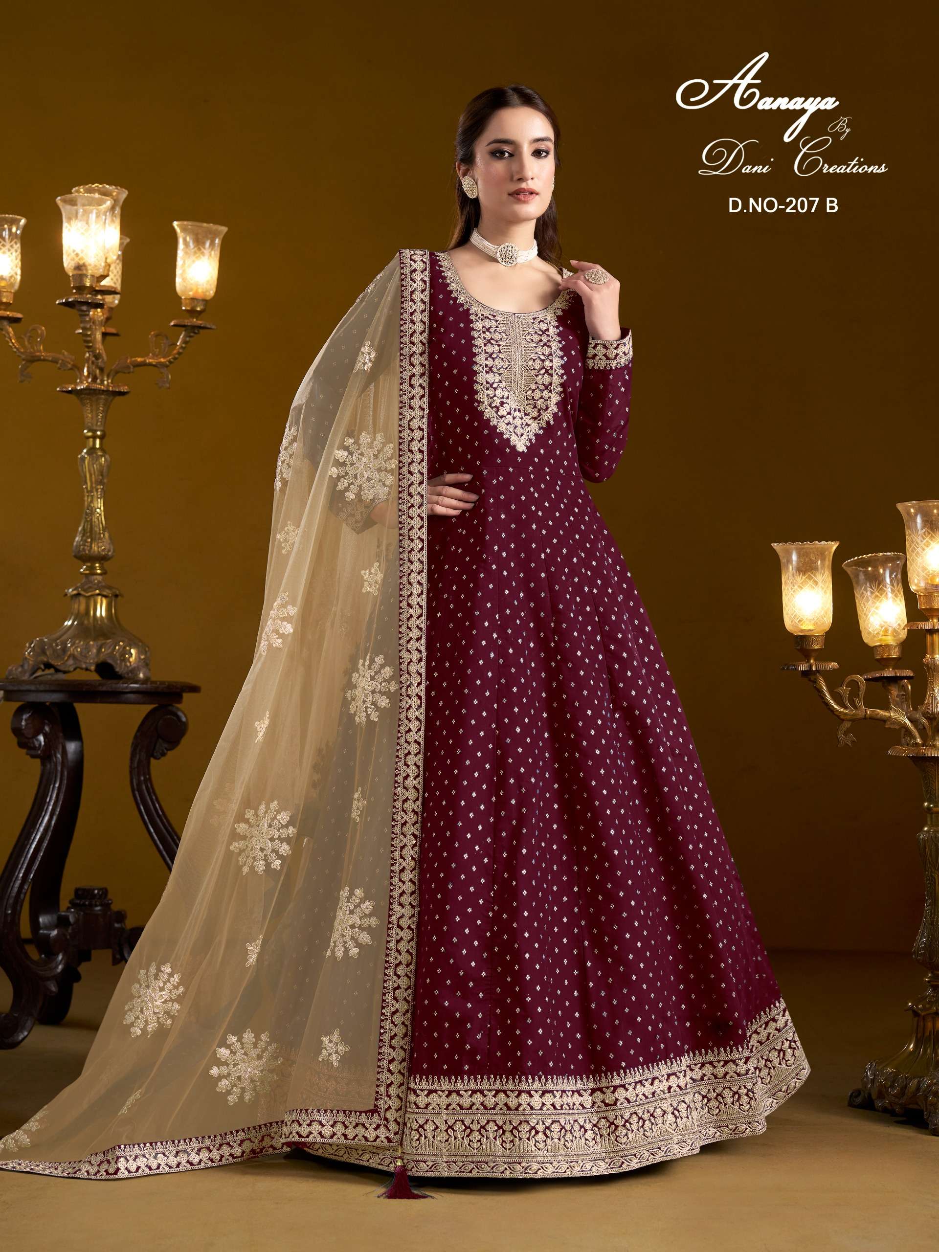 DANI CREATION AANAYA VOL 207 SILK DESIGNER PARTY WEAR GOWN DRESS