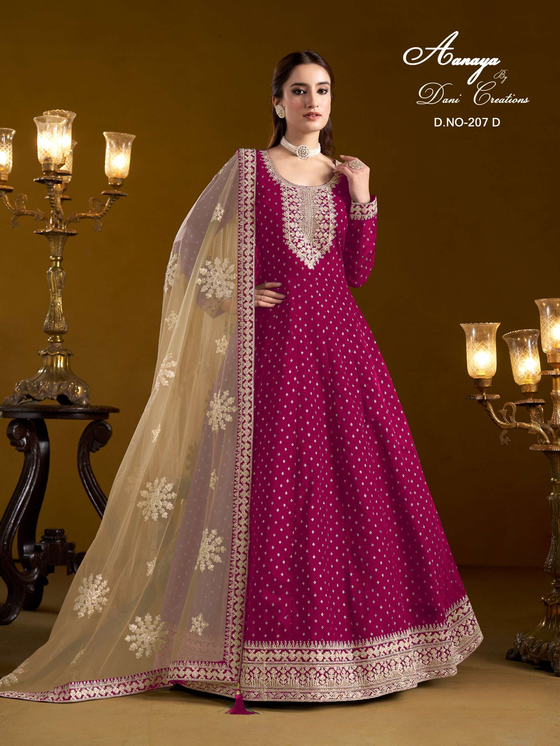 DANI CREATION AANAYA VOL 207 SILK DESIGNER PARTY WEAR GOWN DRESS