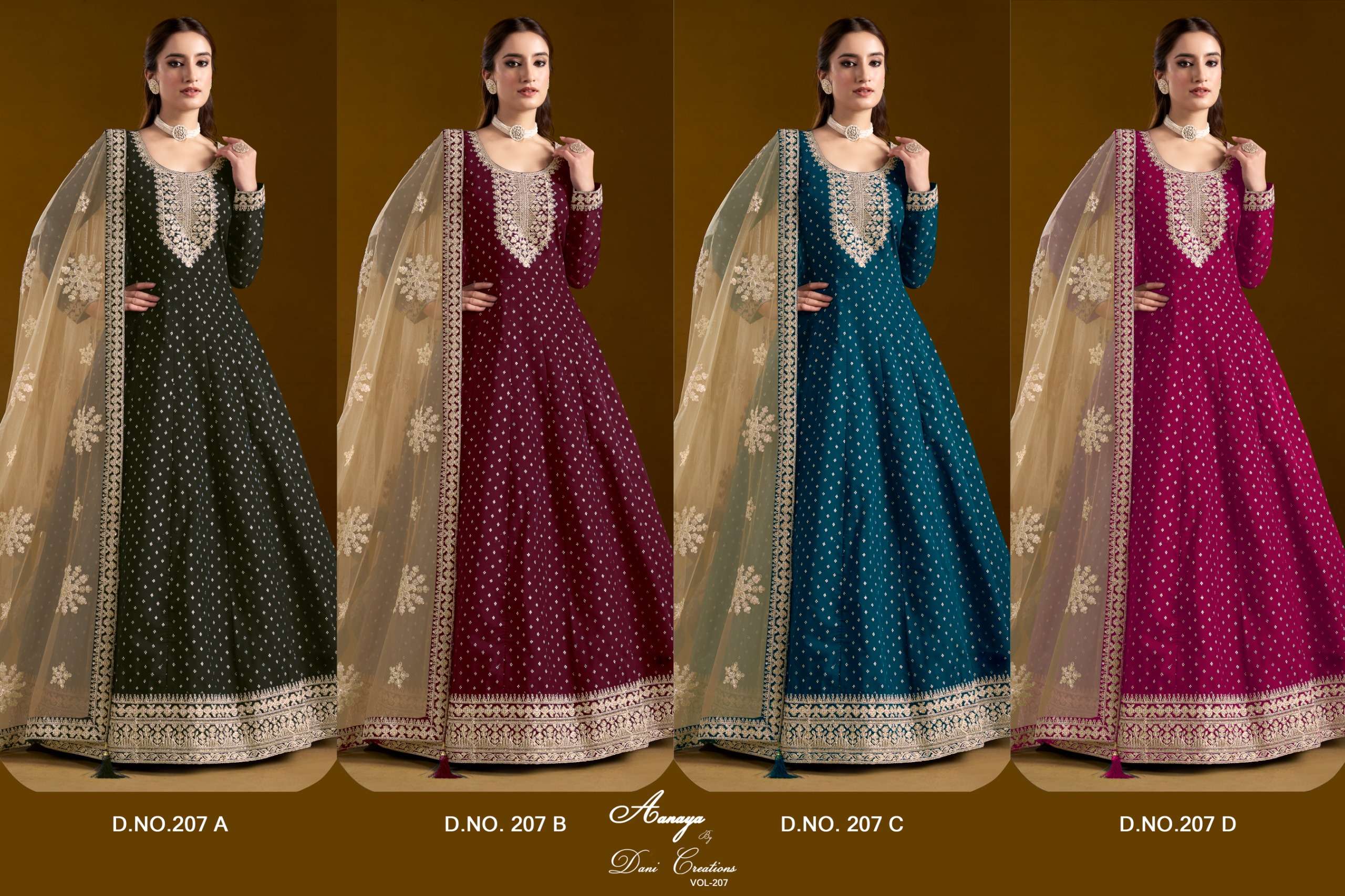 DANI CREATION AANAYA VOL 207 SILK DESIGNER PARTY WEAR GOWN DRESS