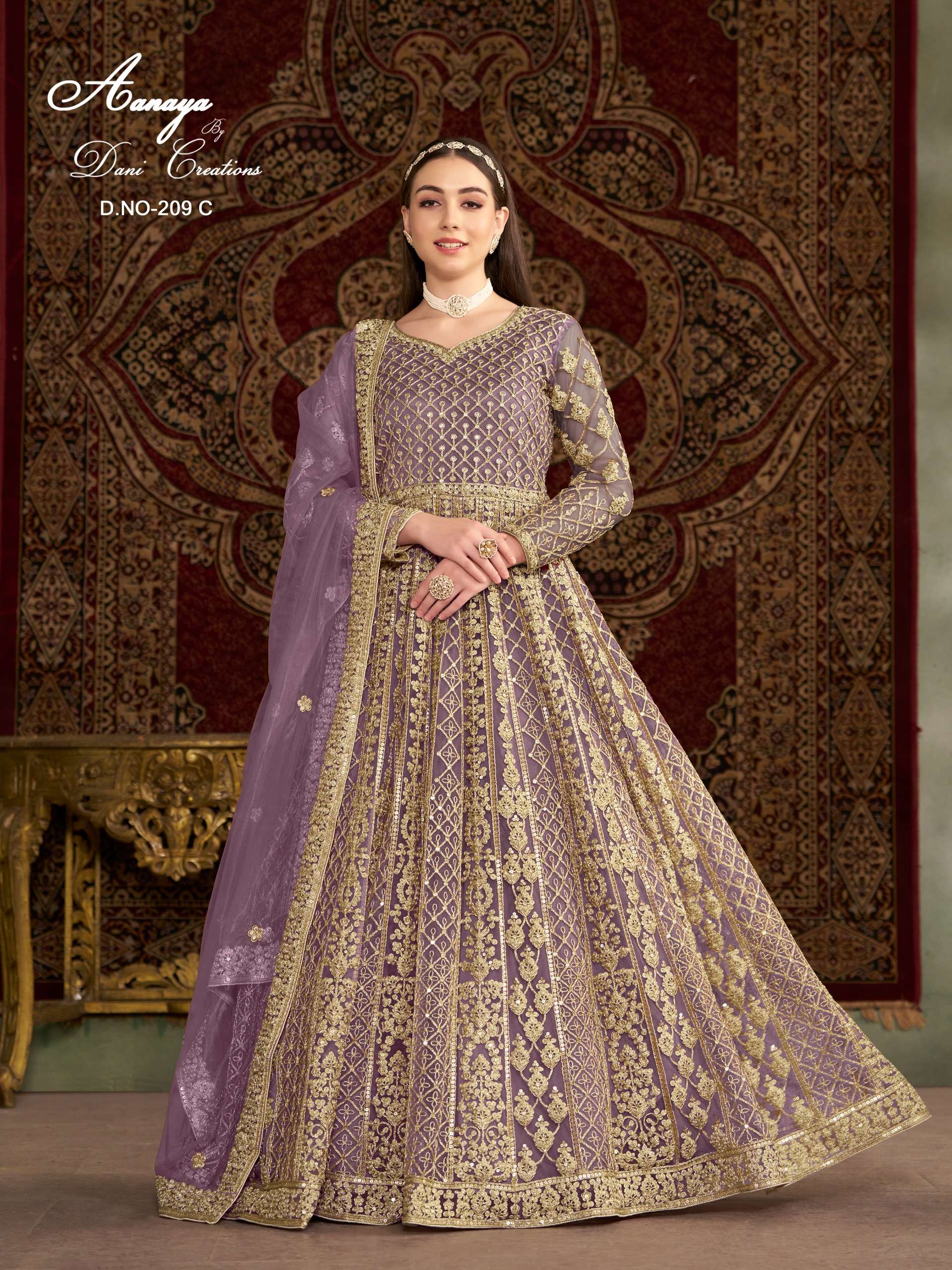 DANI CREATION AANAYA VOL 209 NET HEAVY DESIGNER ANARKALI GOWN DRESS
