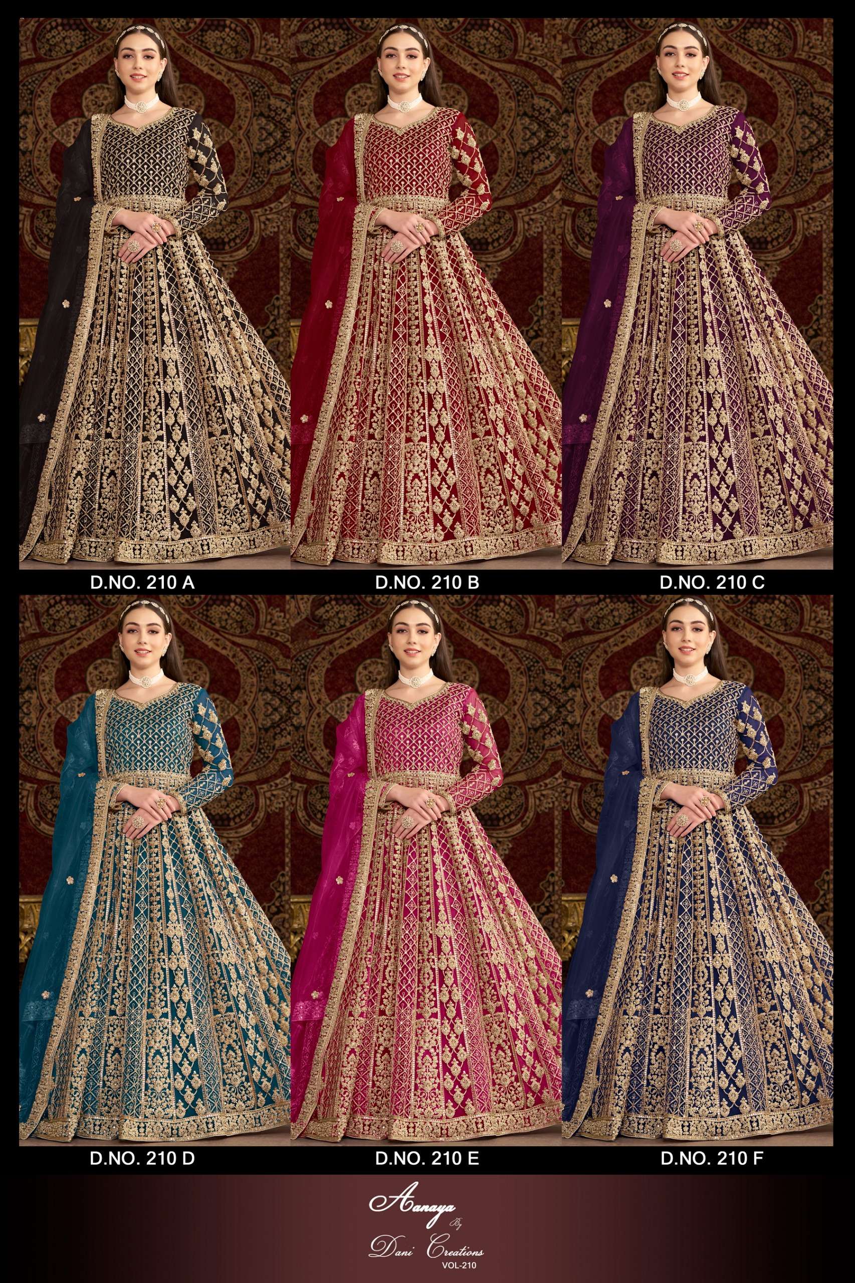 DANI CREATION AANAYA VOL 210 HEAVY DESIGNER WEDDING WEAR GOWN DRESS