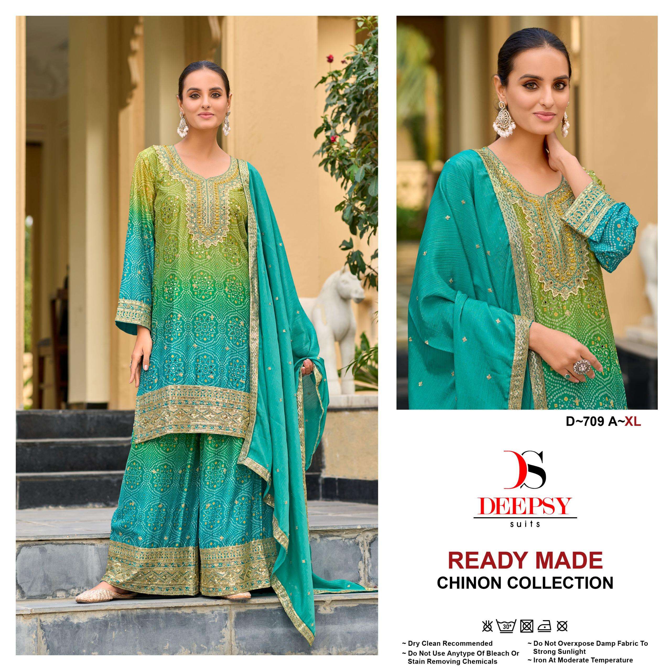 DEEPSY SUITS D 709 HEAVY BEAUTIFUL DESIGNER READY MADE PAKISTANI SUIT
