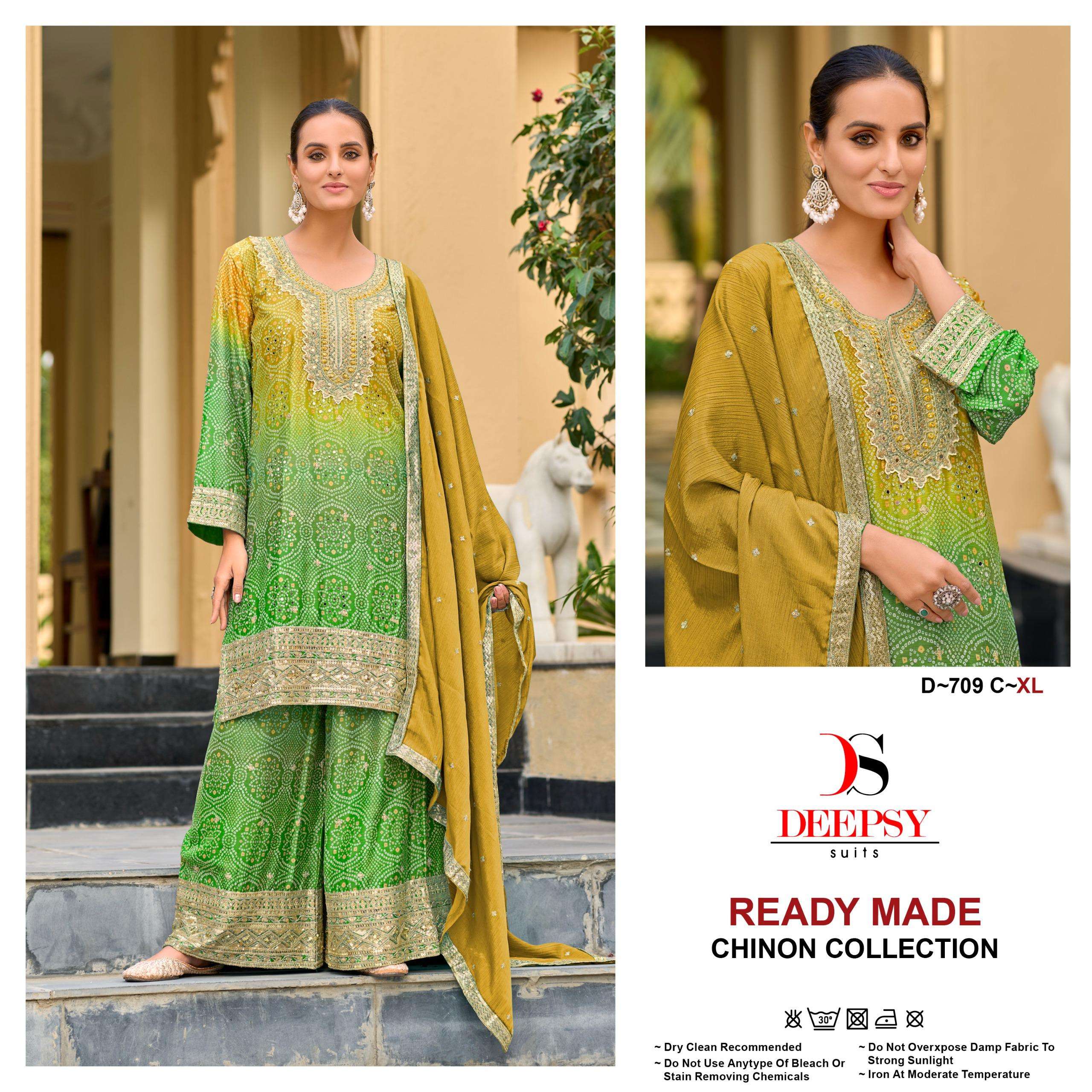DEEPSY SUITS D 709 HEAVY BEAUTIFUL DESIGNER READY MADE PAKISTANI SUIT