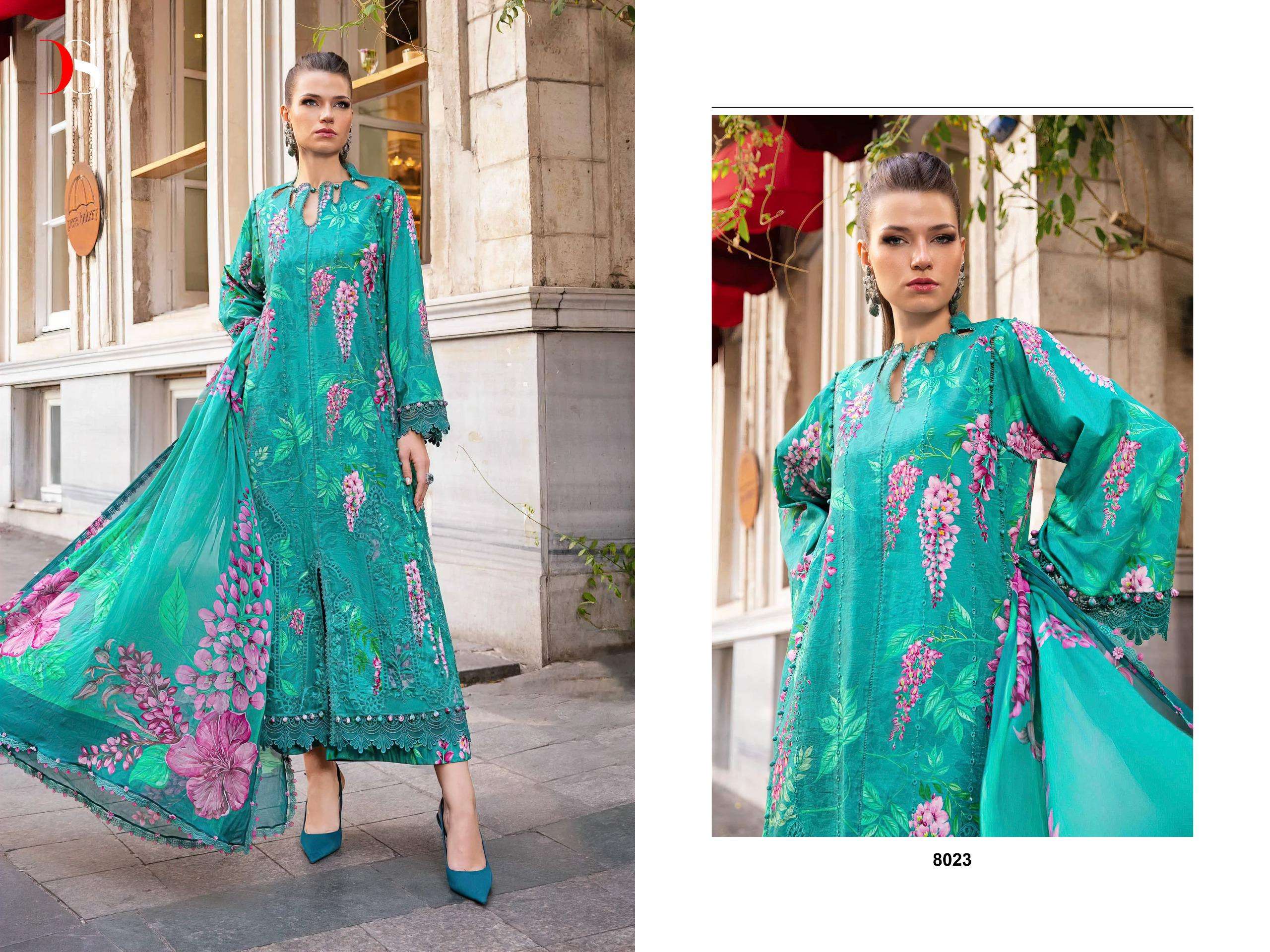 DEEPSY SUITS MARIA B M PRINT 24 VOL 5 COTTON FANCY WORK SALWAR KAMEEZ 