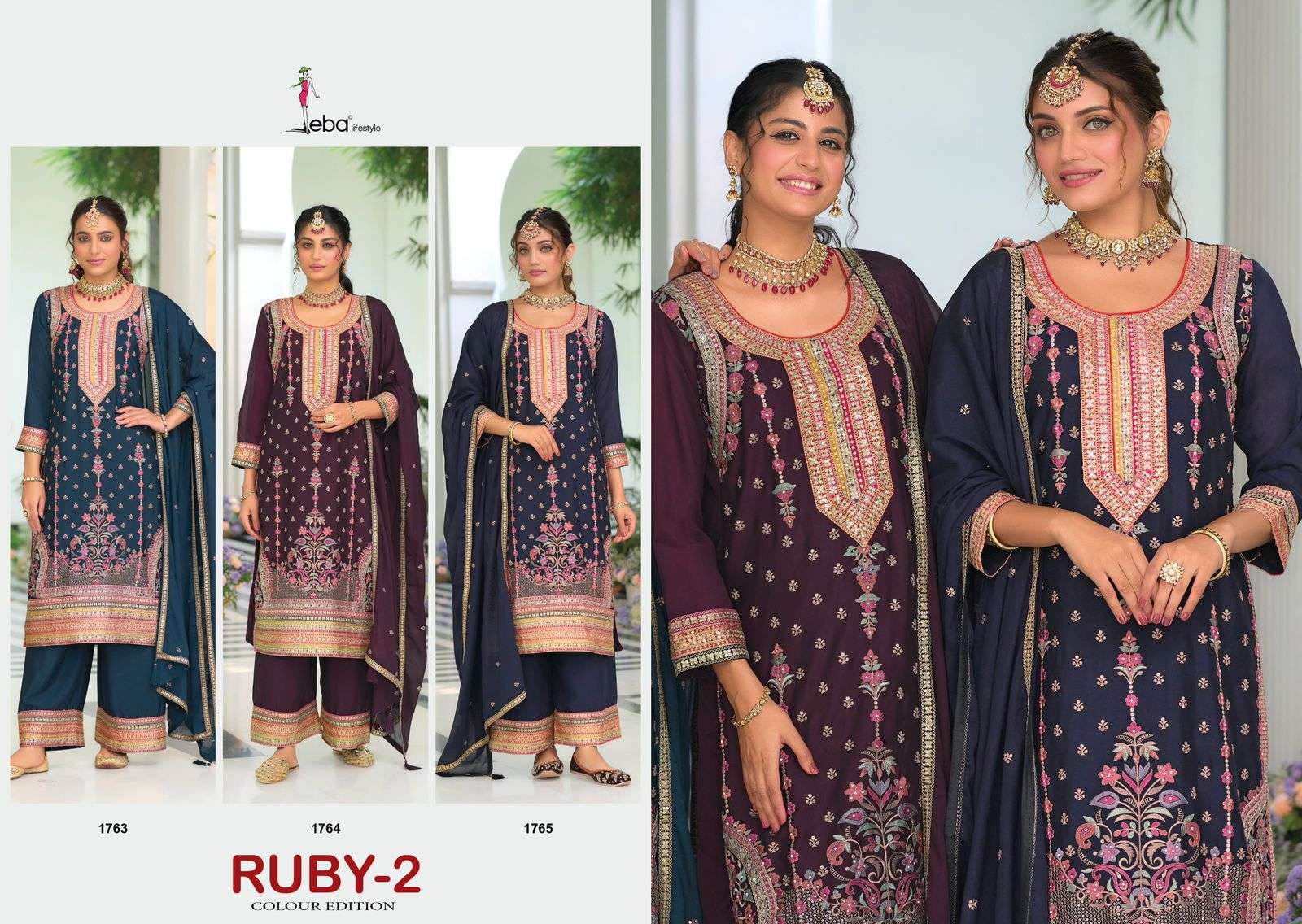 EBA LIFESTYE RUBY VOL 2 HEAVY EMBROIDERY DESIGNER LADIES SUIT