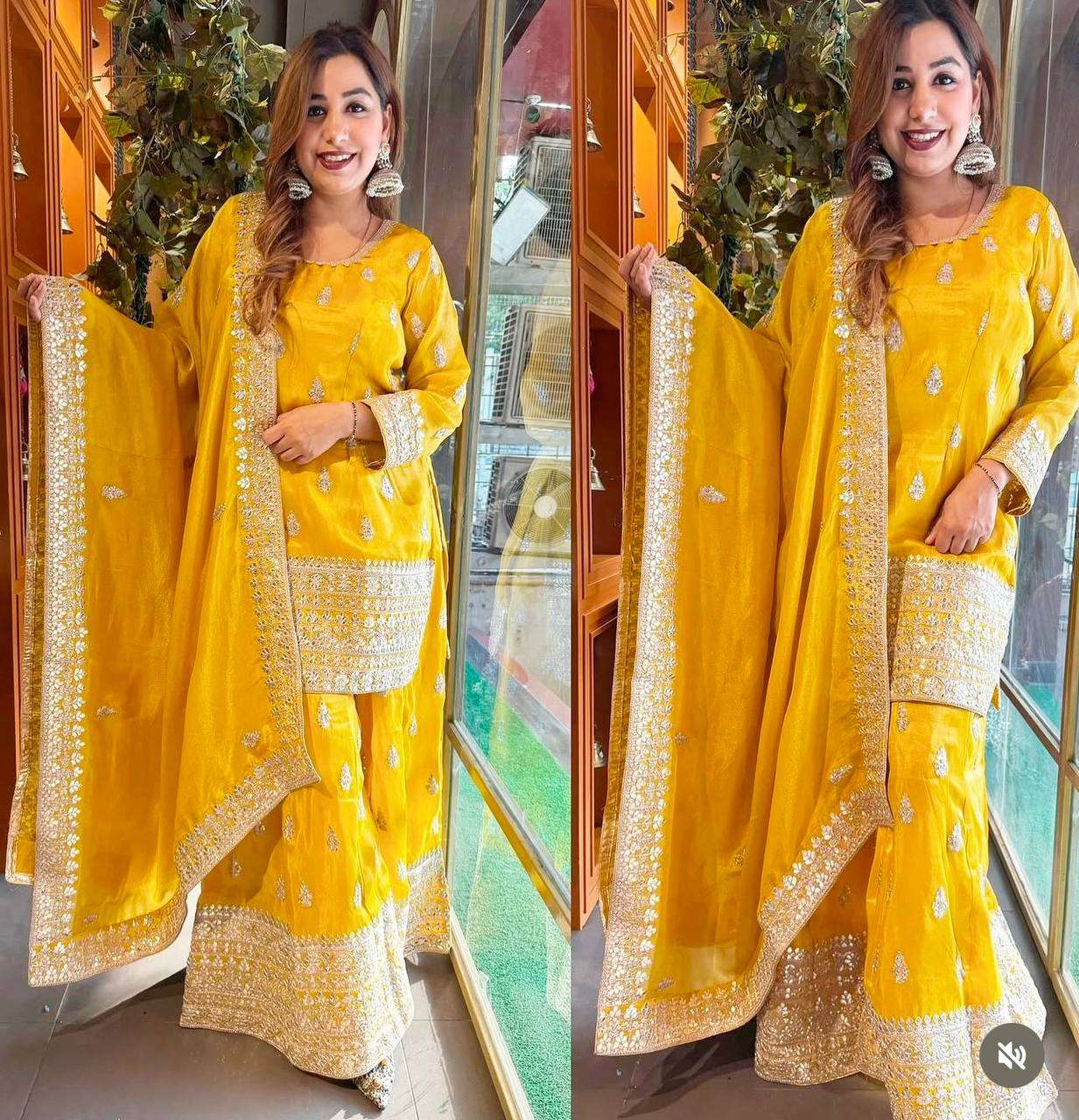 FD 102 SILK DESIGNER WEDDING WEAR SHARARA SUIT