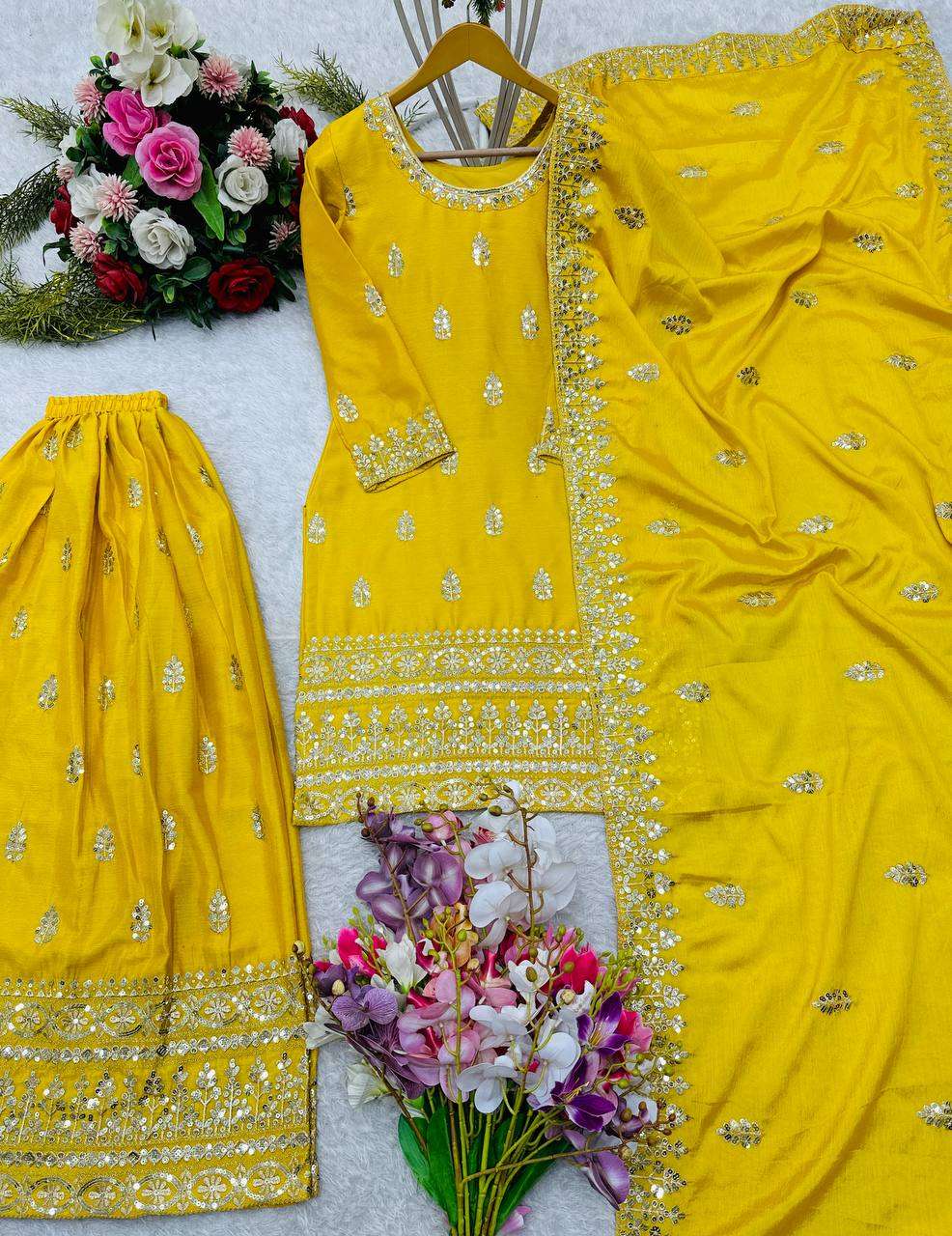 FD 102 SILK DESIGNER WEDDING WEAR SHARARA SUIT