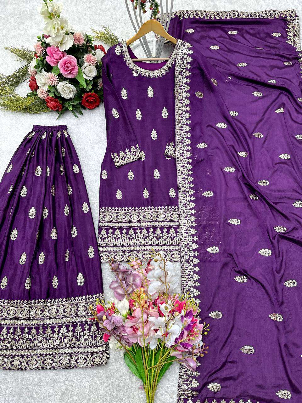 FD 102 SILK DESIGNER WEDDING WEAR SHARARA SUIT